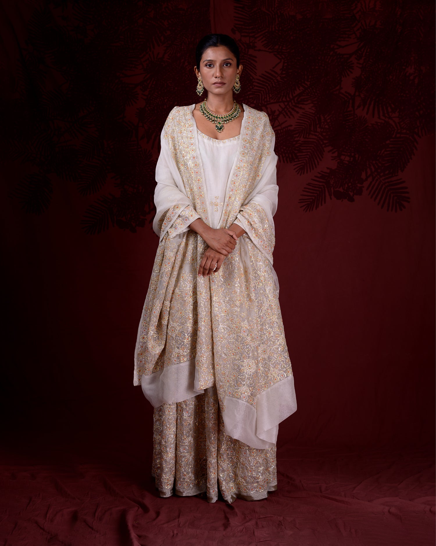 Charbagh Sharara Set | Gold and Silver