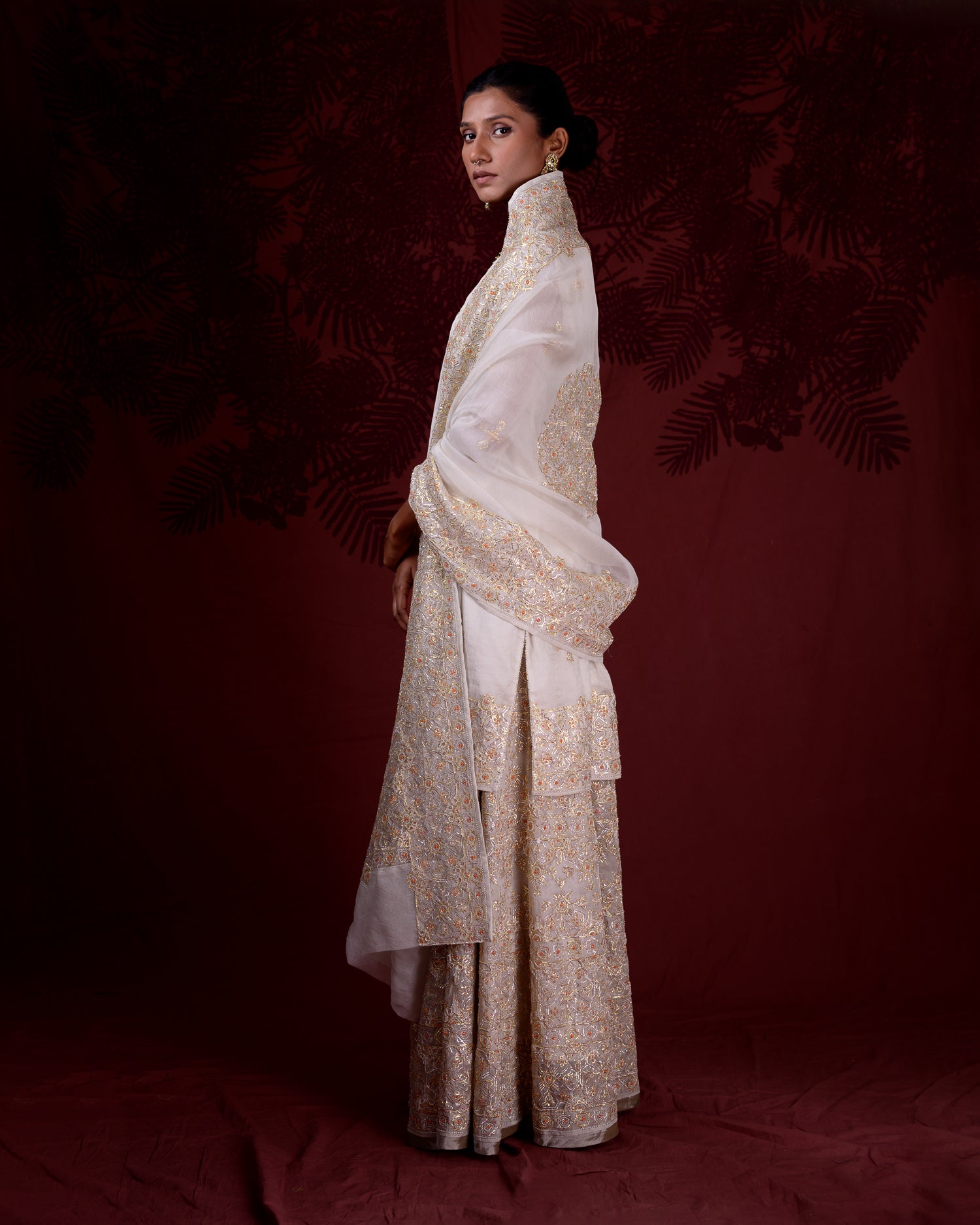 Charbagh Sharara Set | Gold and Silver