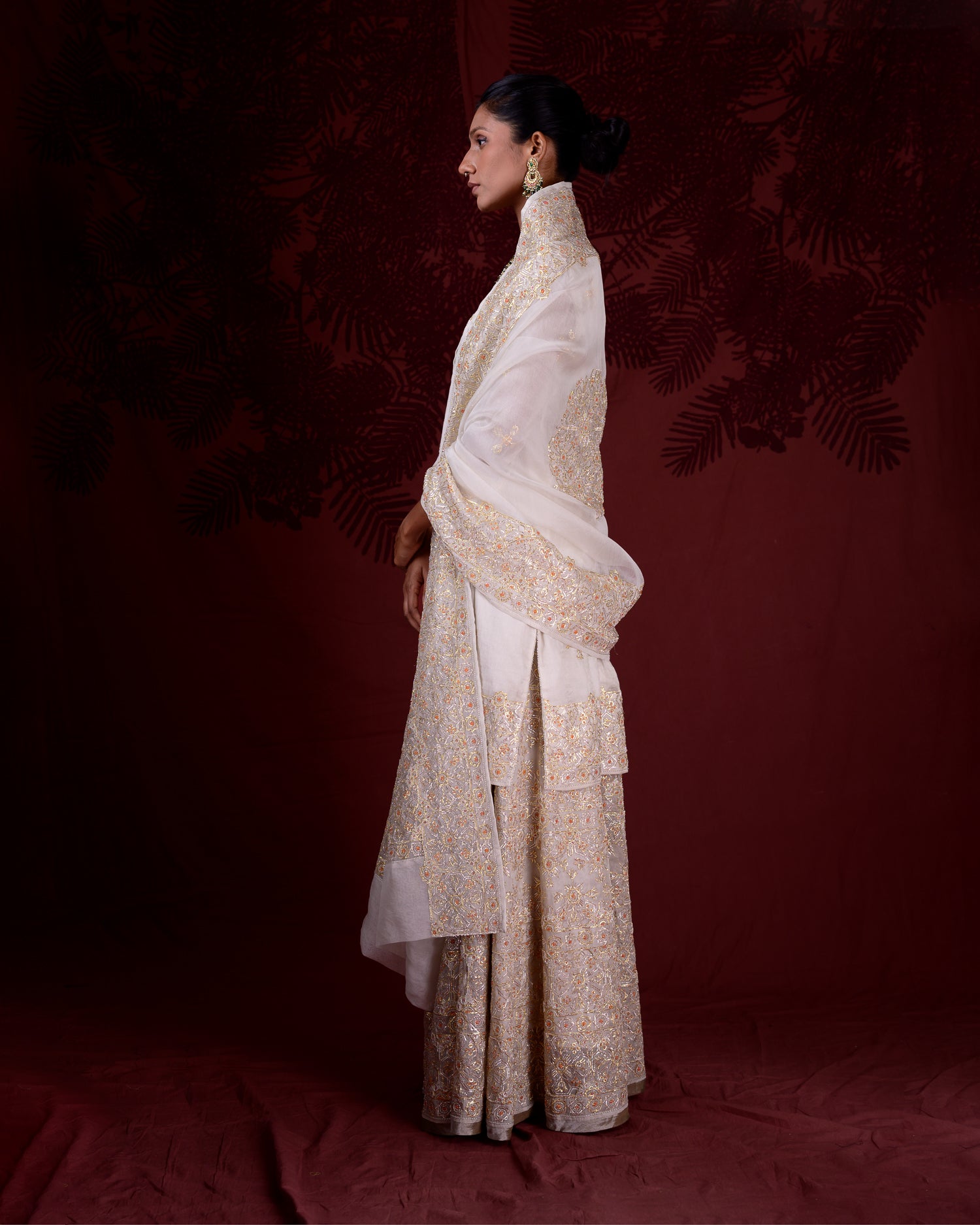 Charbagh Sharara Set | Gold and Silver