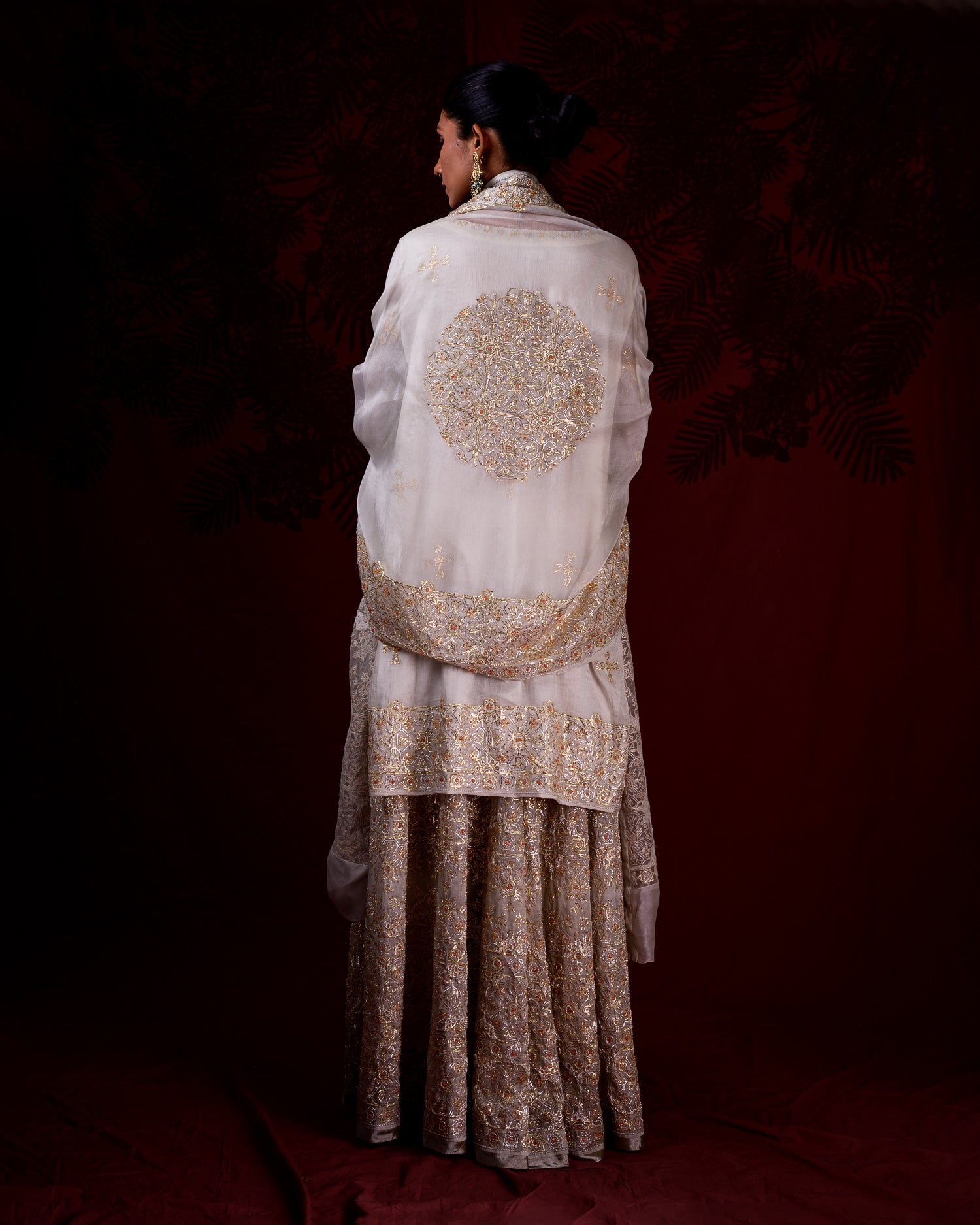 Charbagh Sharara Set | Gold and Silver