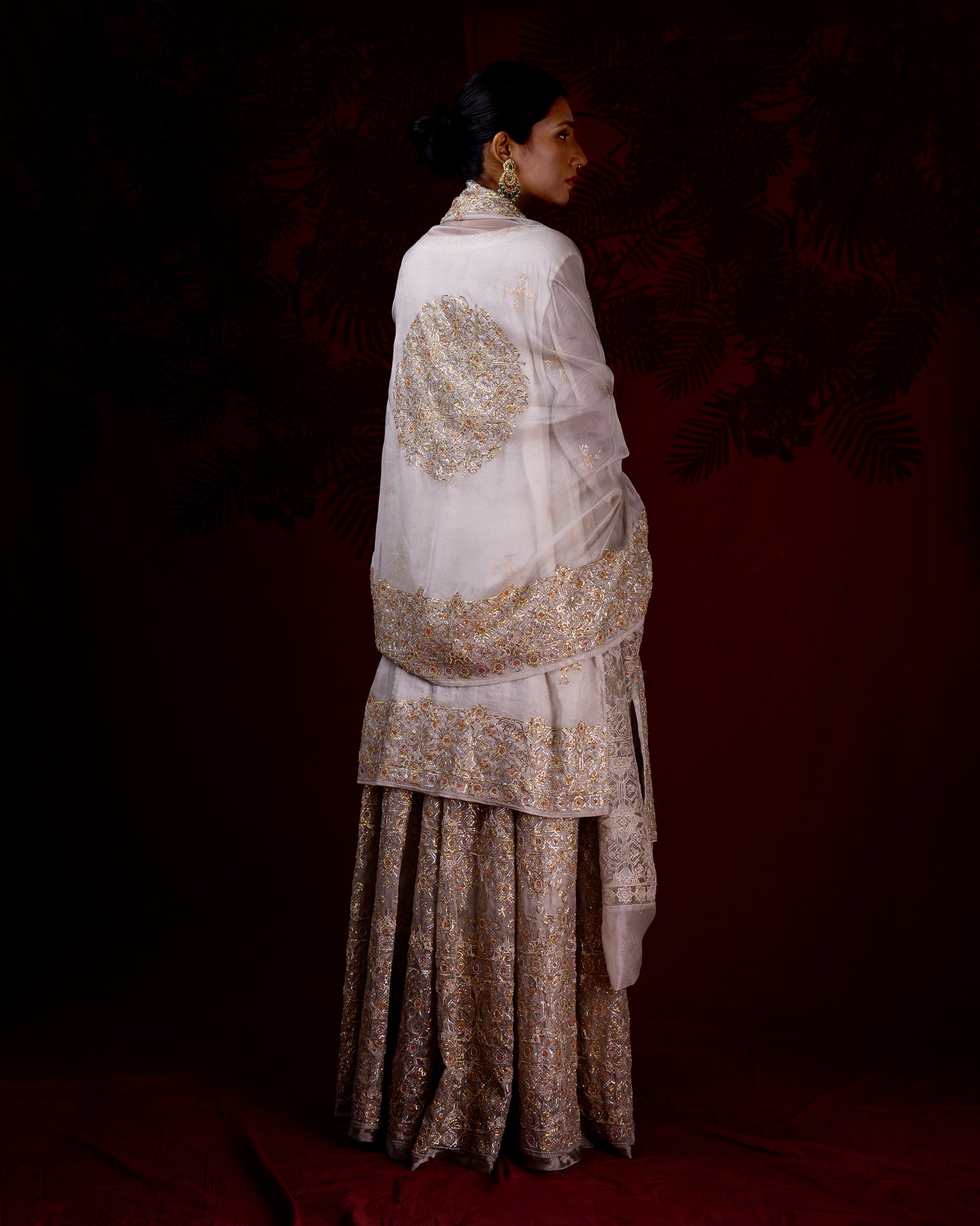 Charbagh Sharara Set | Gold and Silver