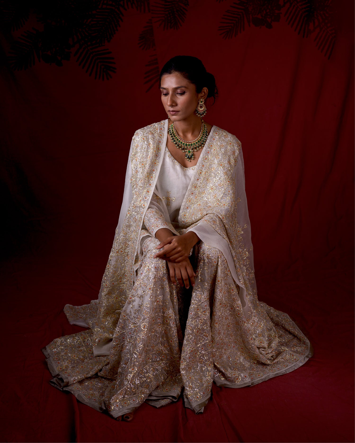Charbagh Sharara Set | Gold and Silver