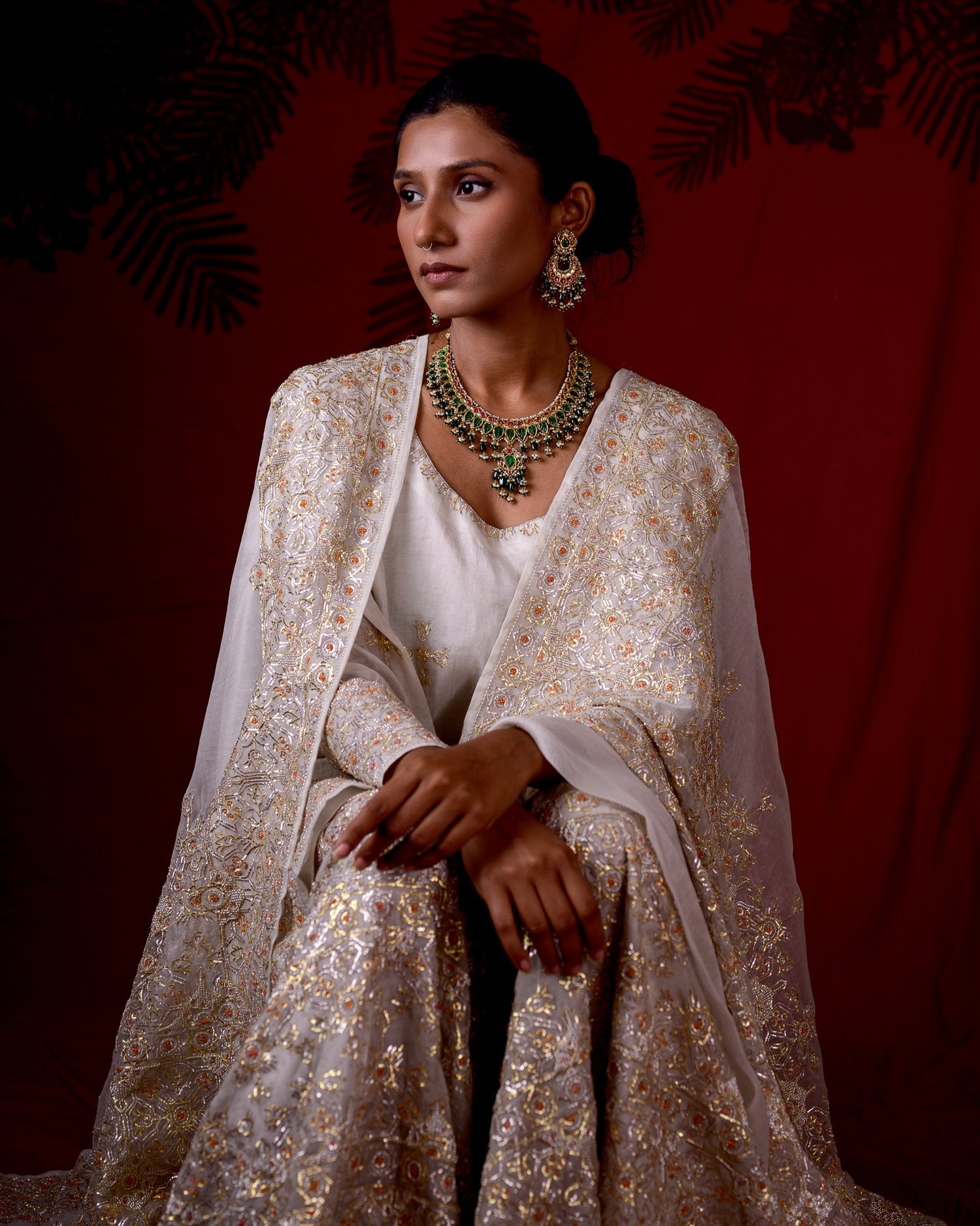 Charbagh Sharara Set | Gold and Silver
