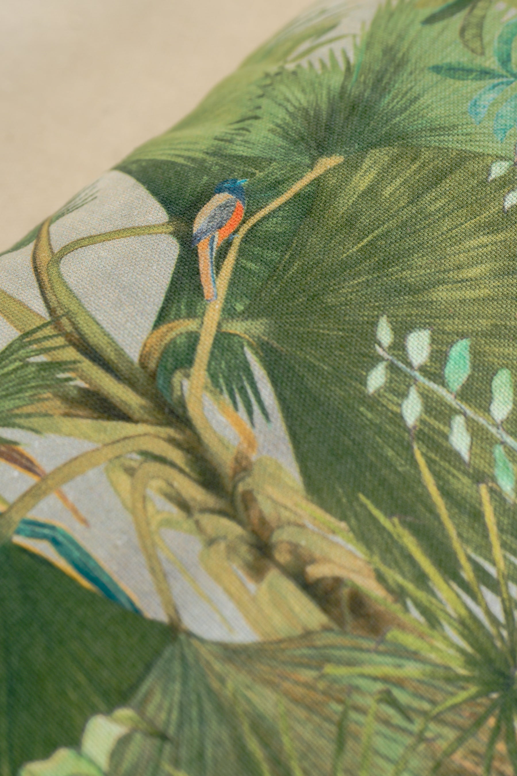 Fan Palm with Malabar Trogon | Cushion Cover