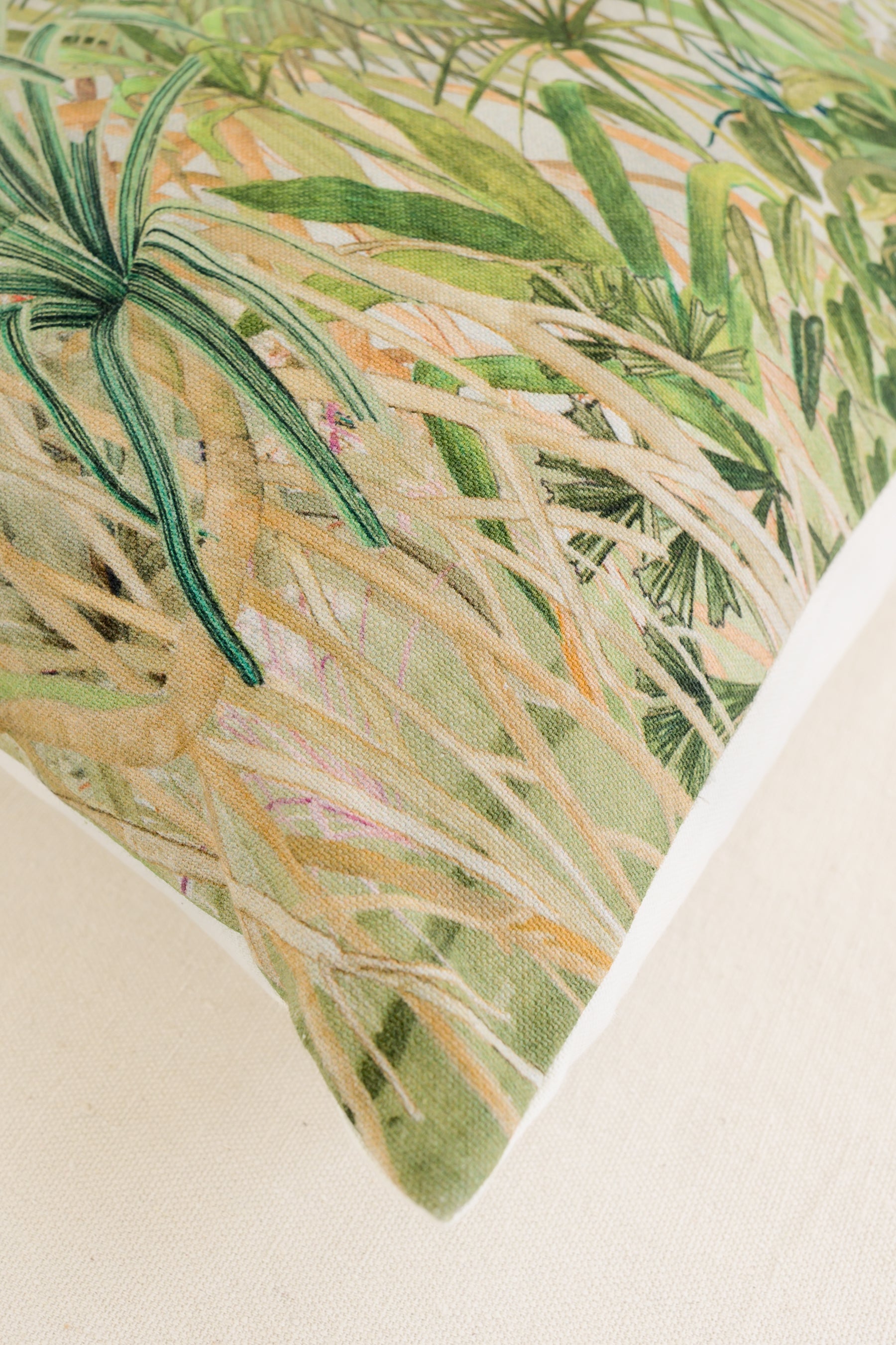 Fan Palm with Malabar Trogon | Cushion Cover