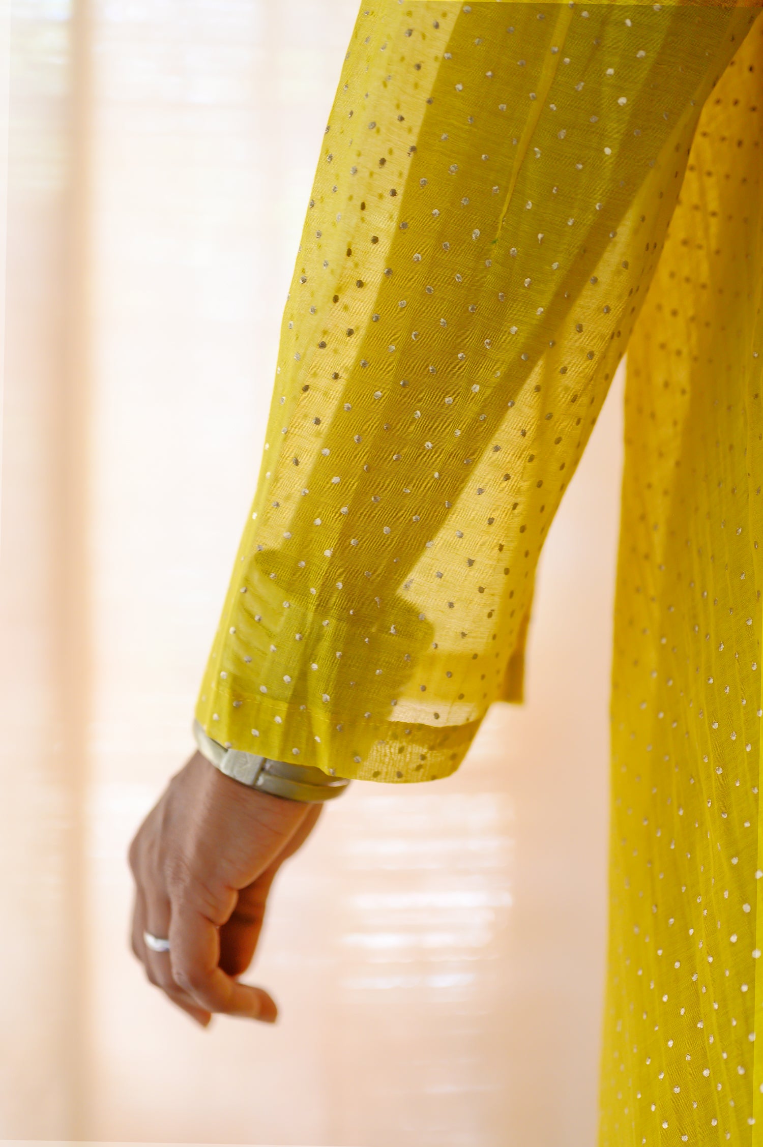 Spaghetti Dress | Dotted | Mustard