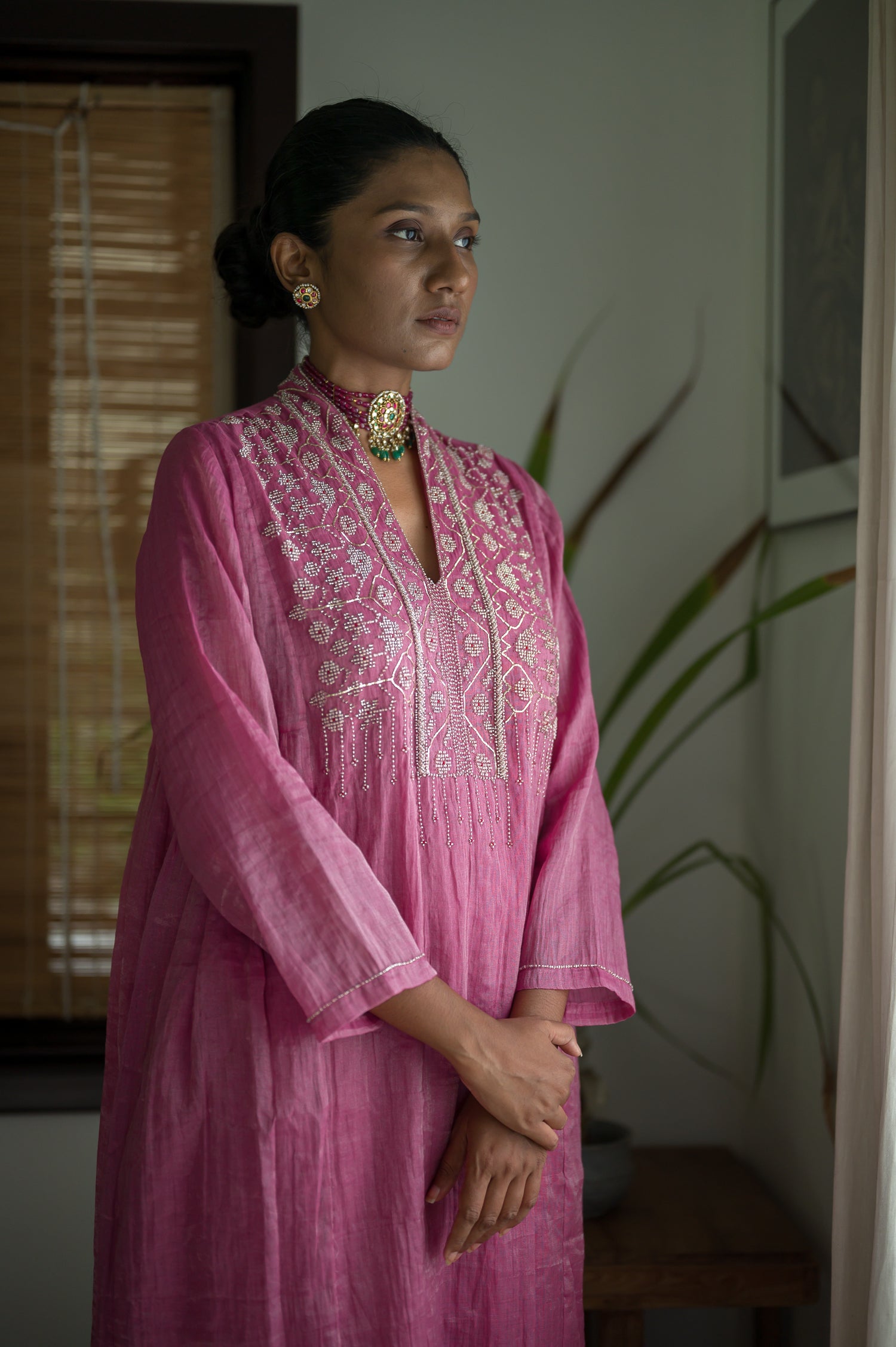 Afsara Kurta | Hot Pink