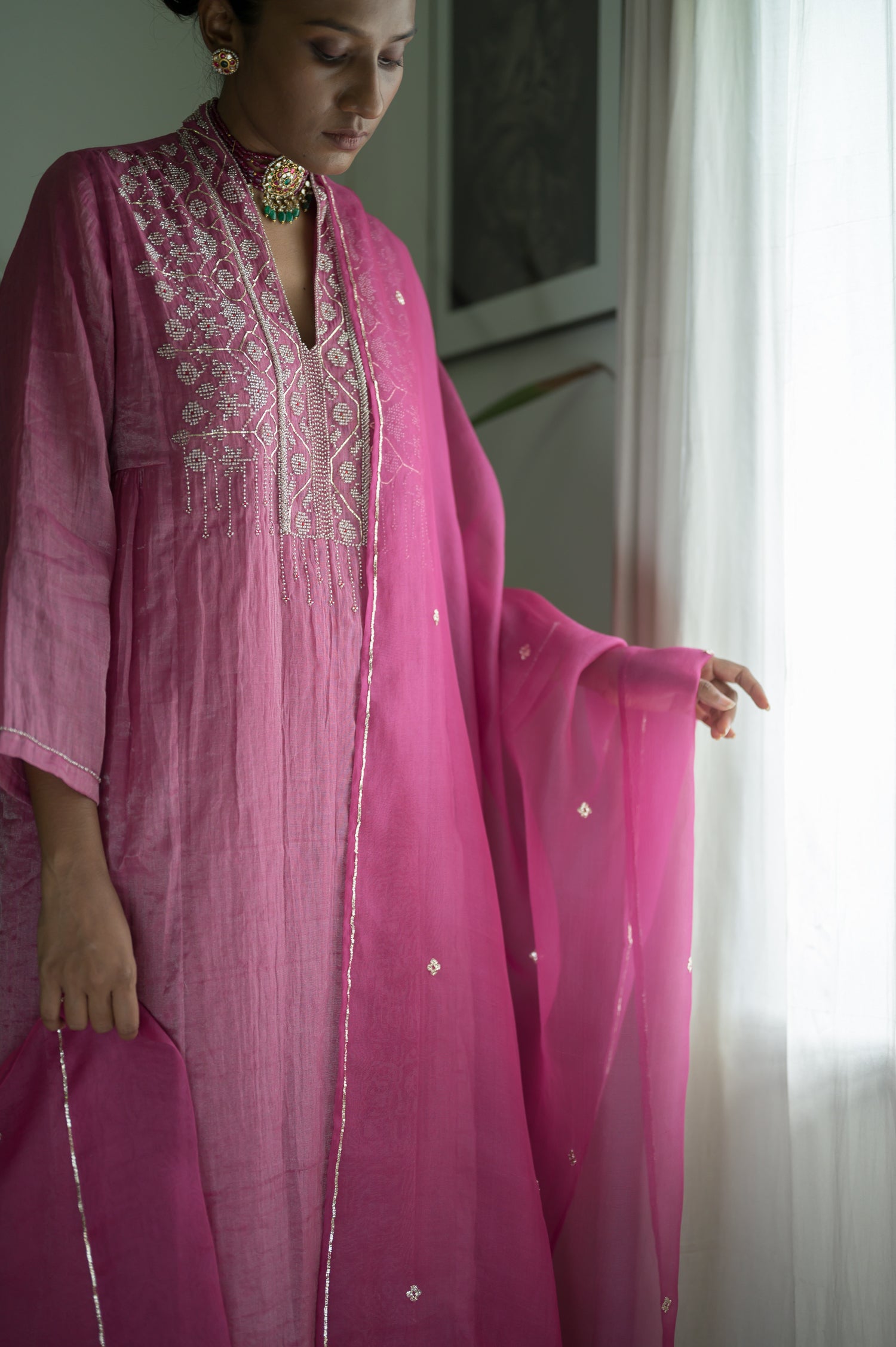 Afsara Kurta | Hot Pink