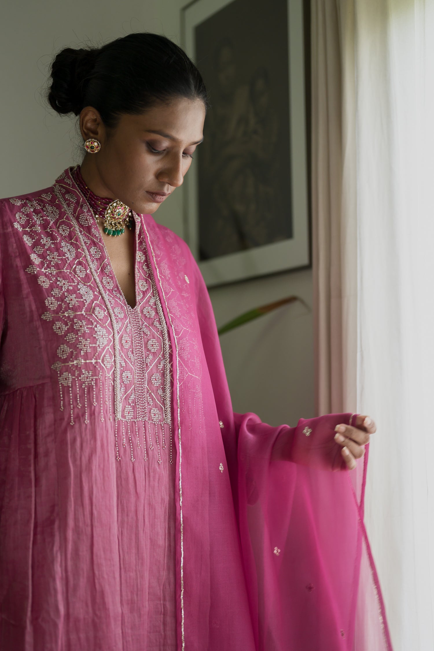 Afsara Kurta | Hot Pink