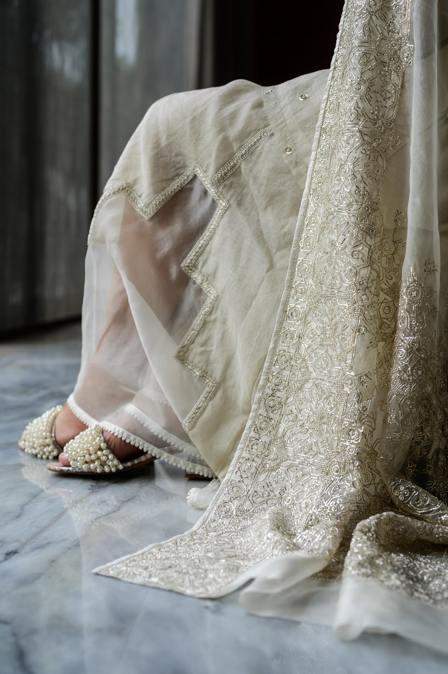 Charbagh Sharara Set | Silver