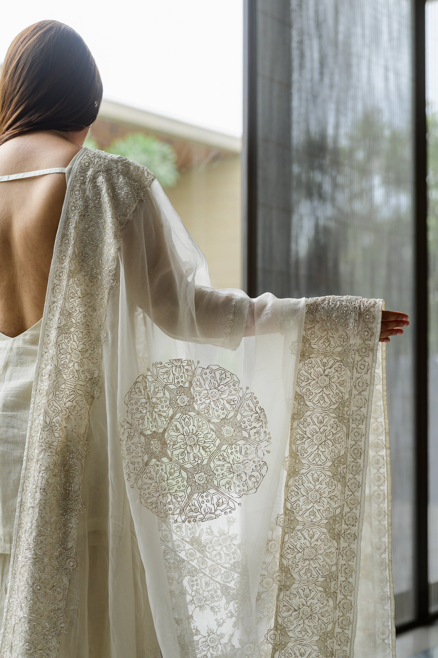 Charbagh Sharara Set | Silver
