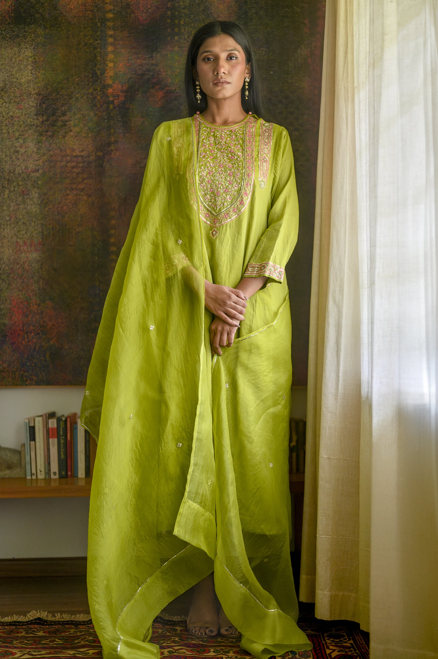 Raheem Kurta | Lime Green