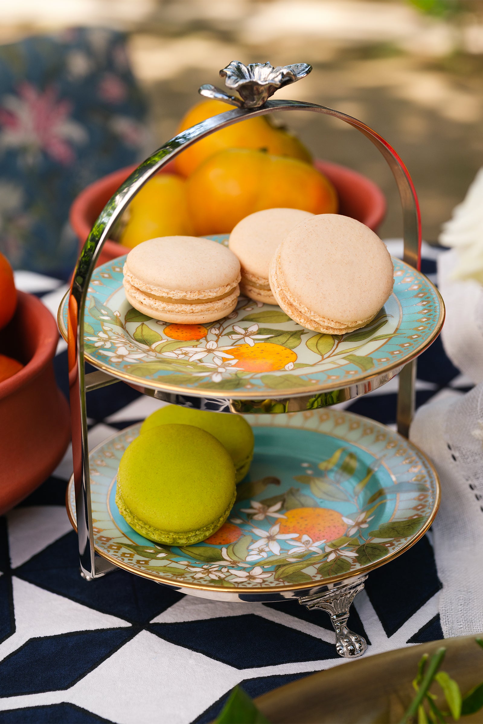Tangerine Mini Plates with Stand