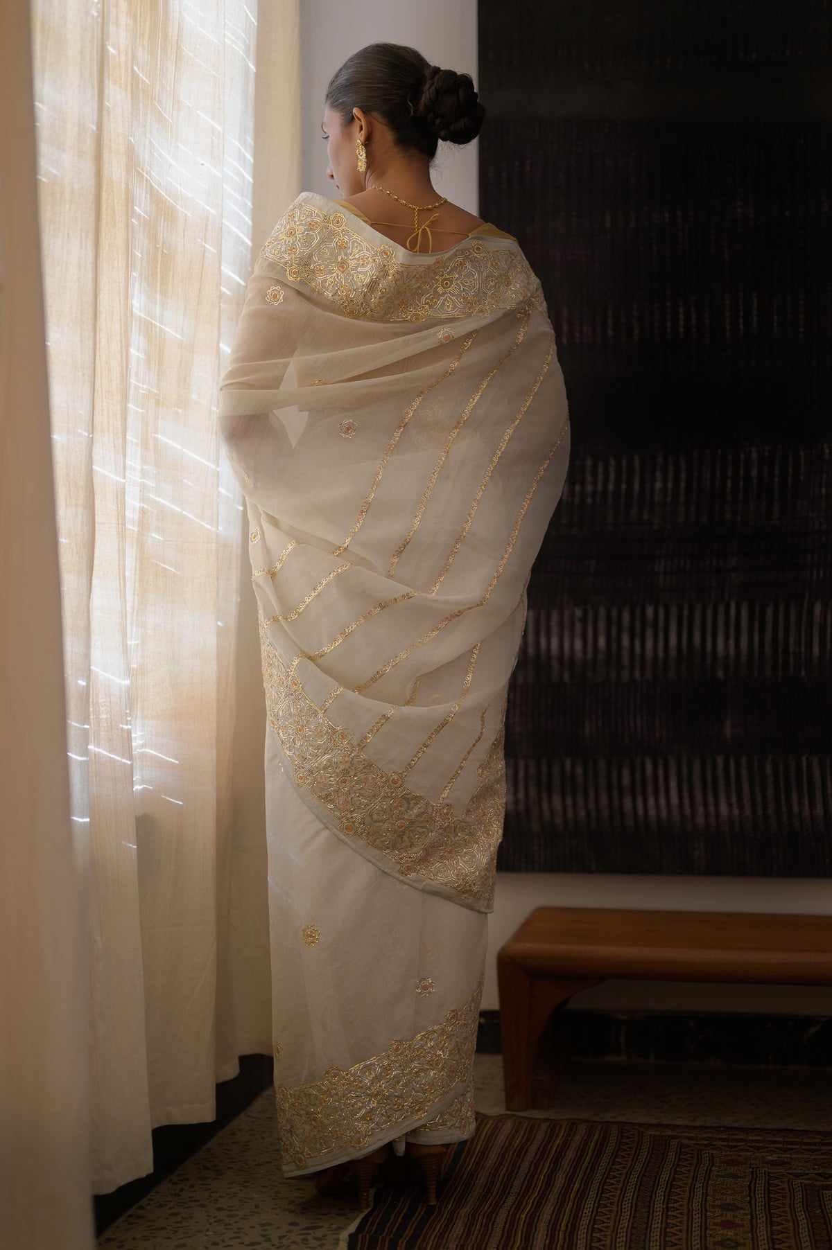 Charbagh Saree | Natural White