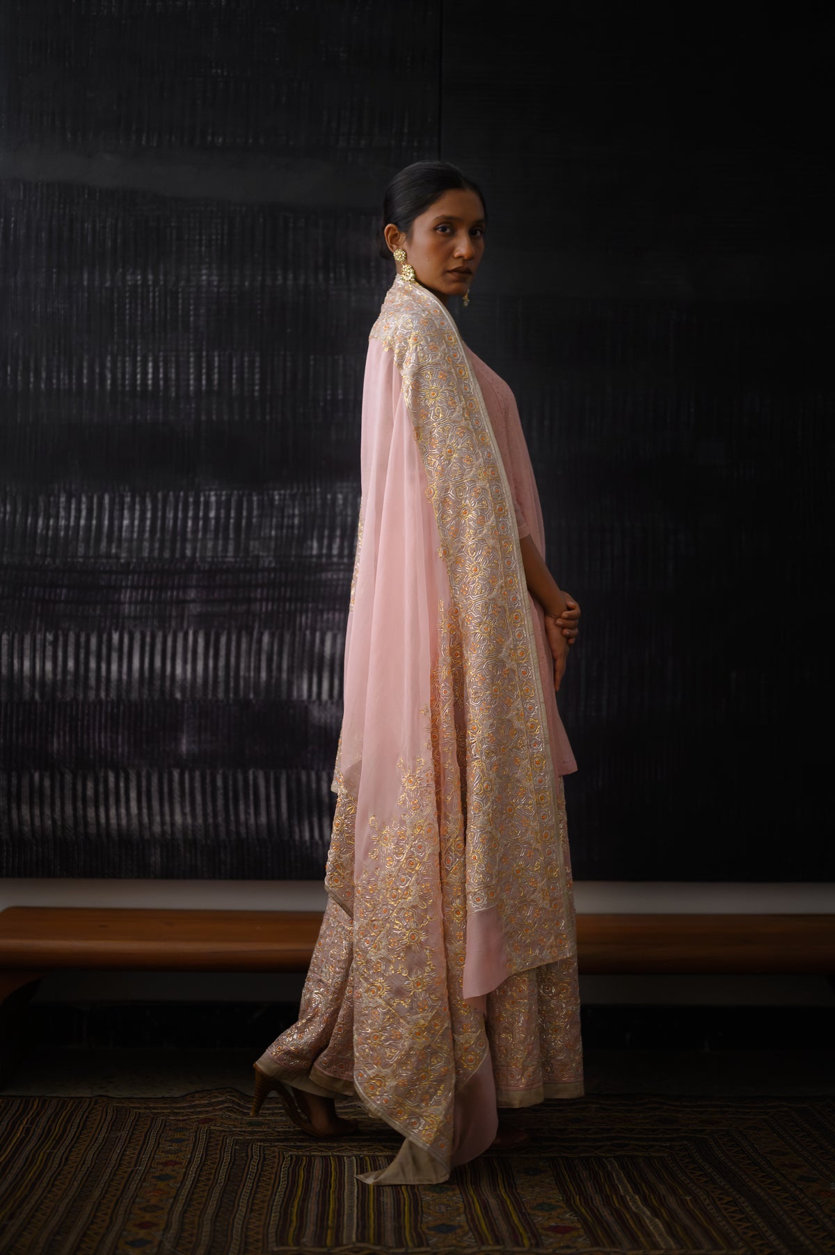 Charbagh Sharara Set | Onion Pink