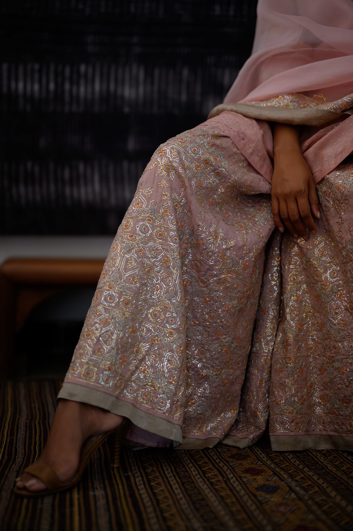 Charbagh Sharara Set | Onion Pink