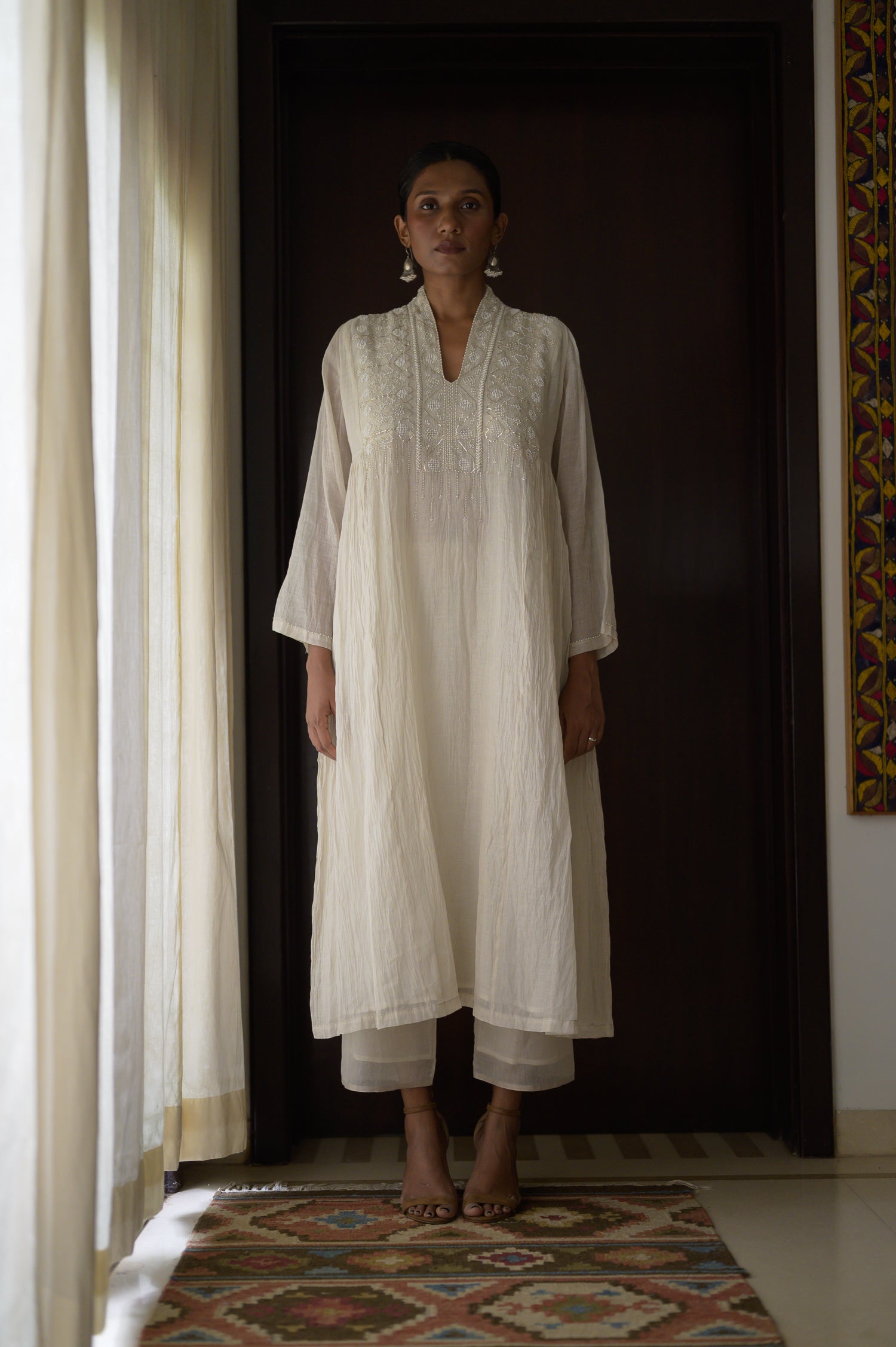 Afsara Kurta | Natural White