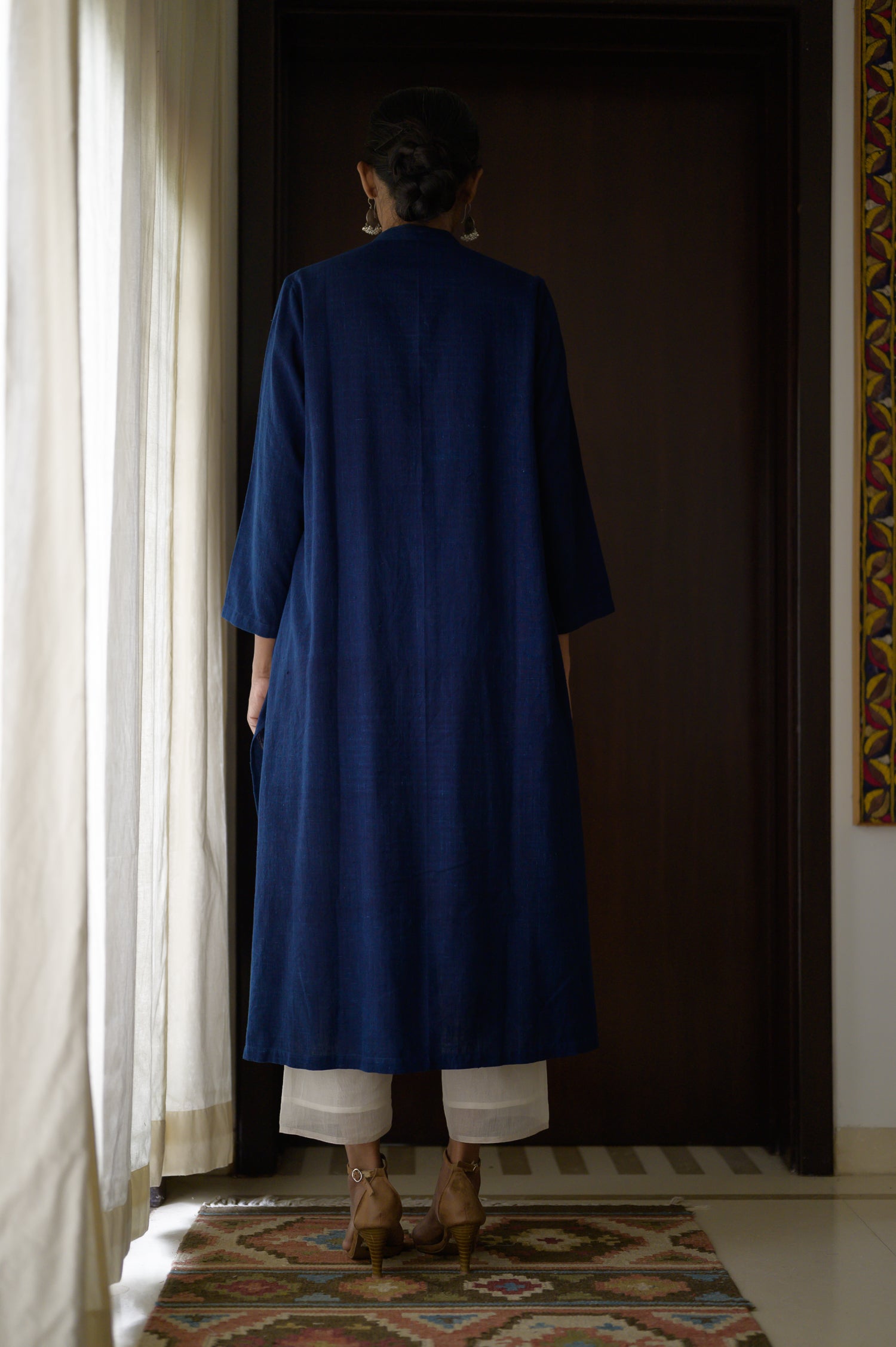 Long Open Shirt | Indigo Blue