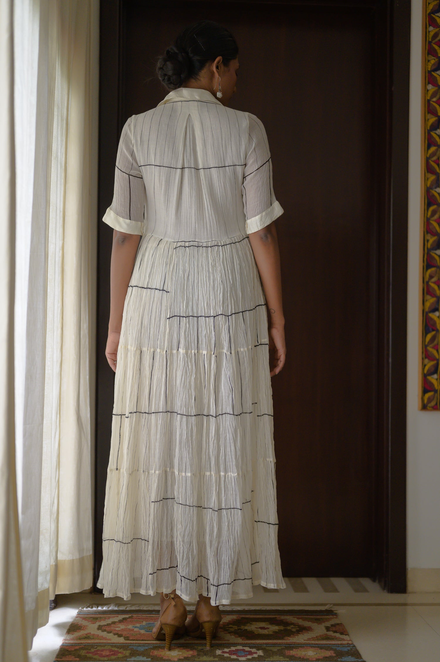 Long Shirred Dress | Grid