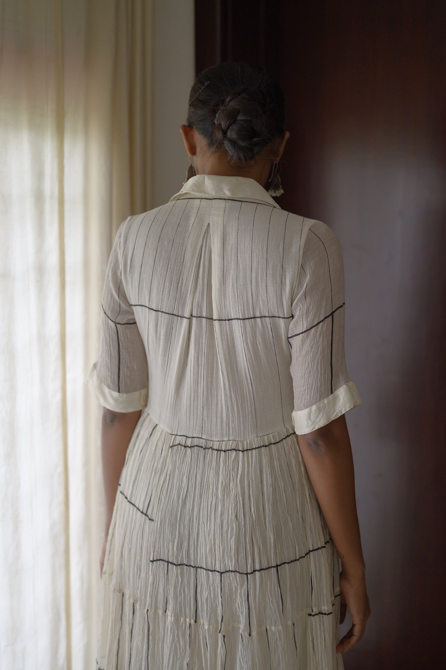 Long Shirred Dress | Grid