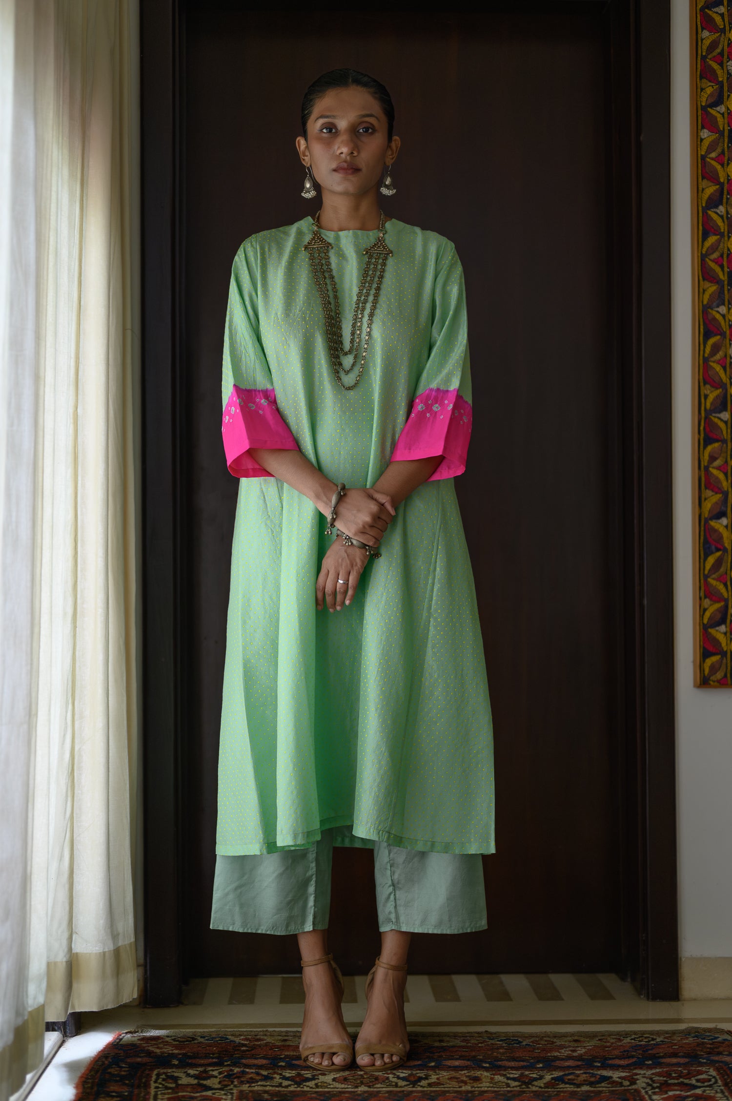 Neela Kurta | Tea Green