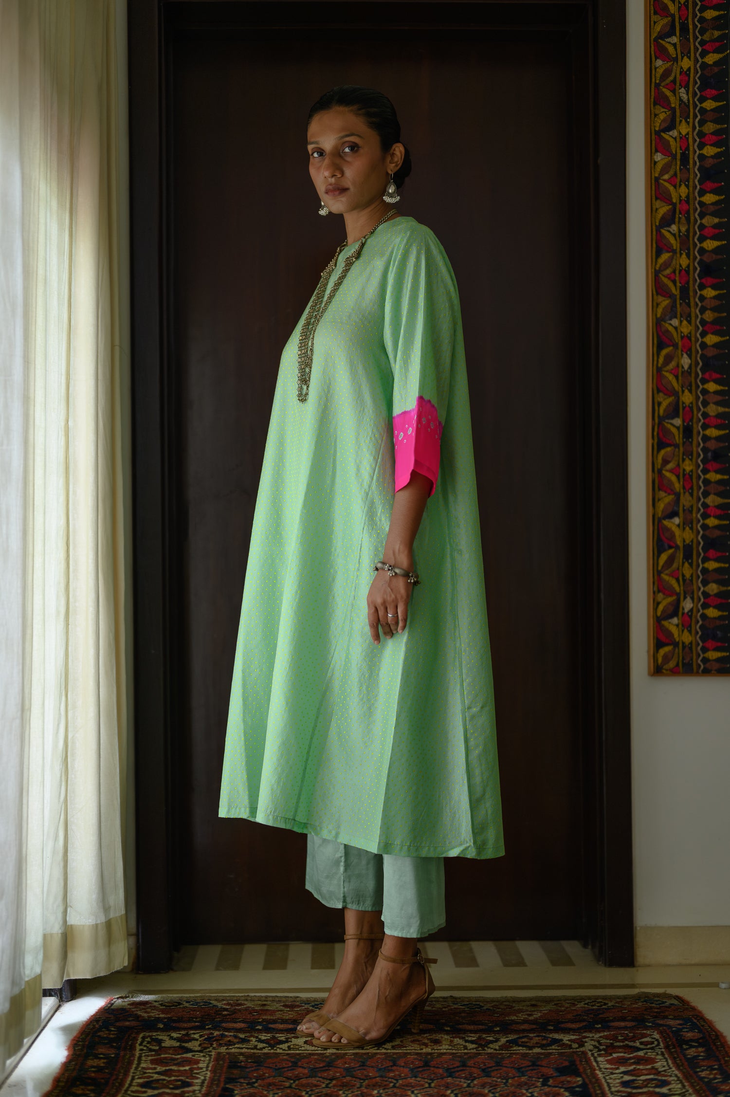 Neela Kurta | Tea Green