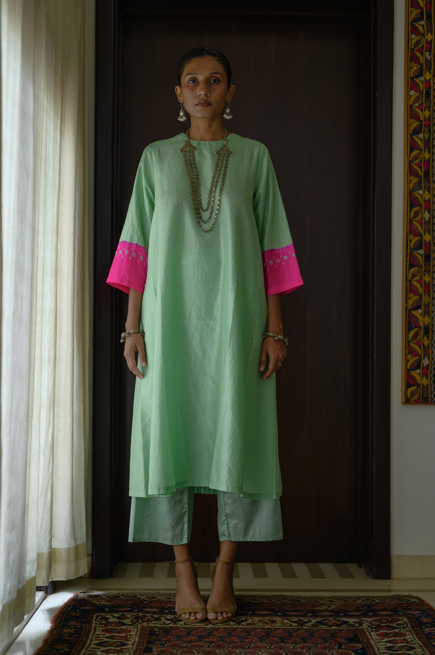 Neela Kurta | Tea Green