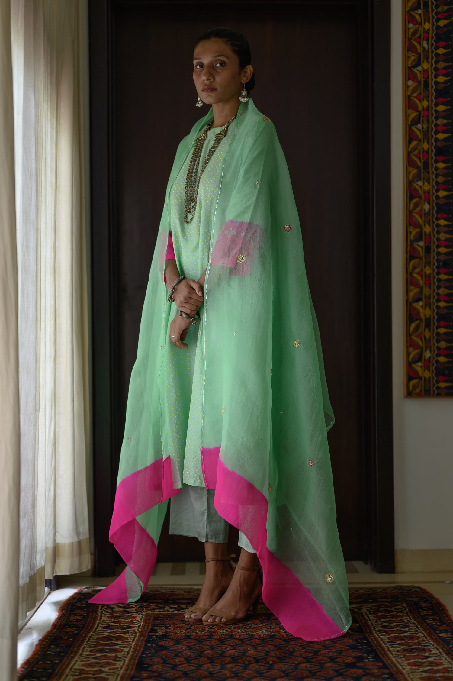 Neela Kurta | Tea Green