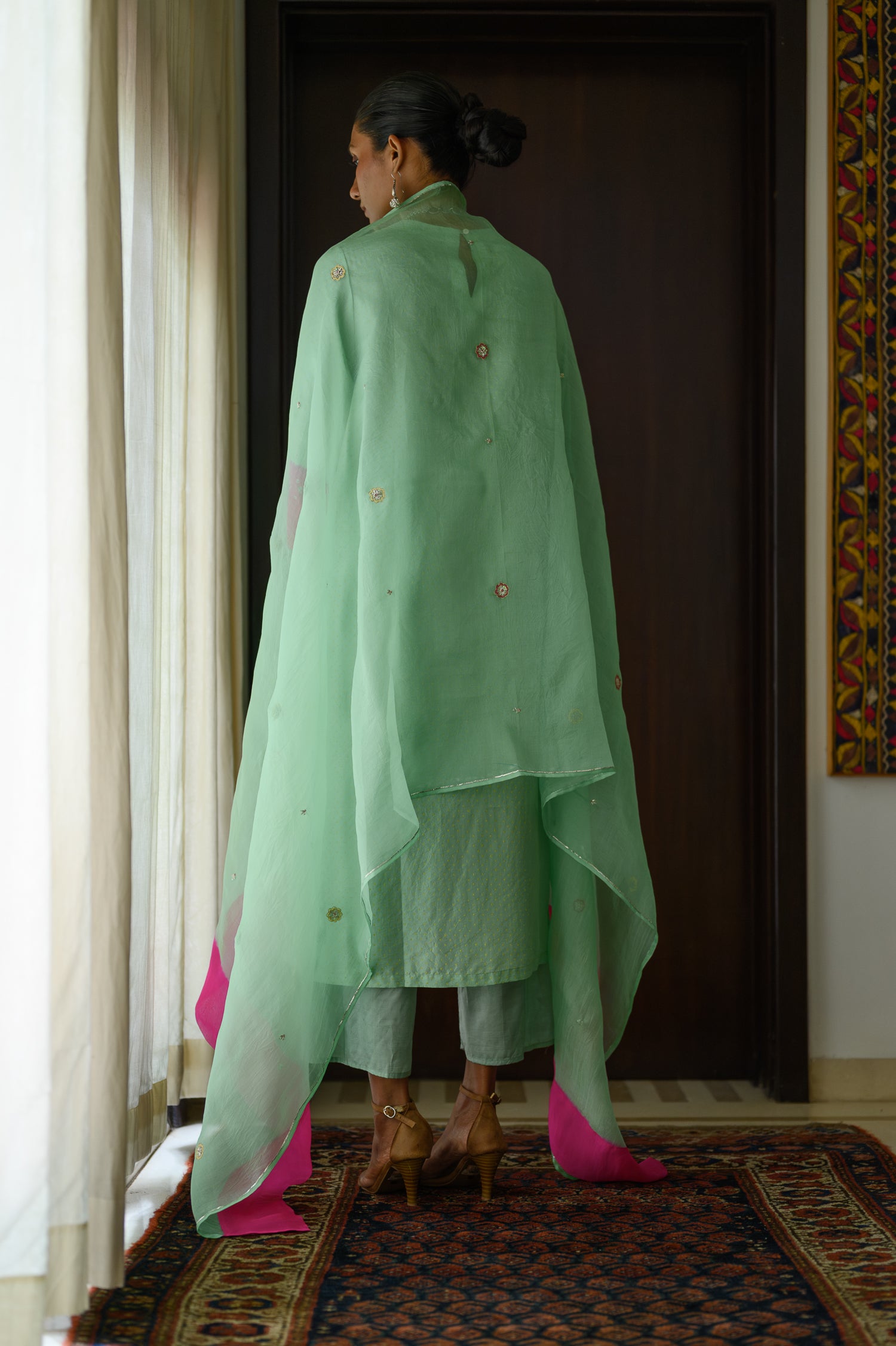 Neela Kurta | Tea Green