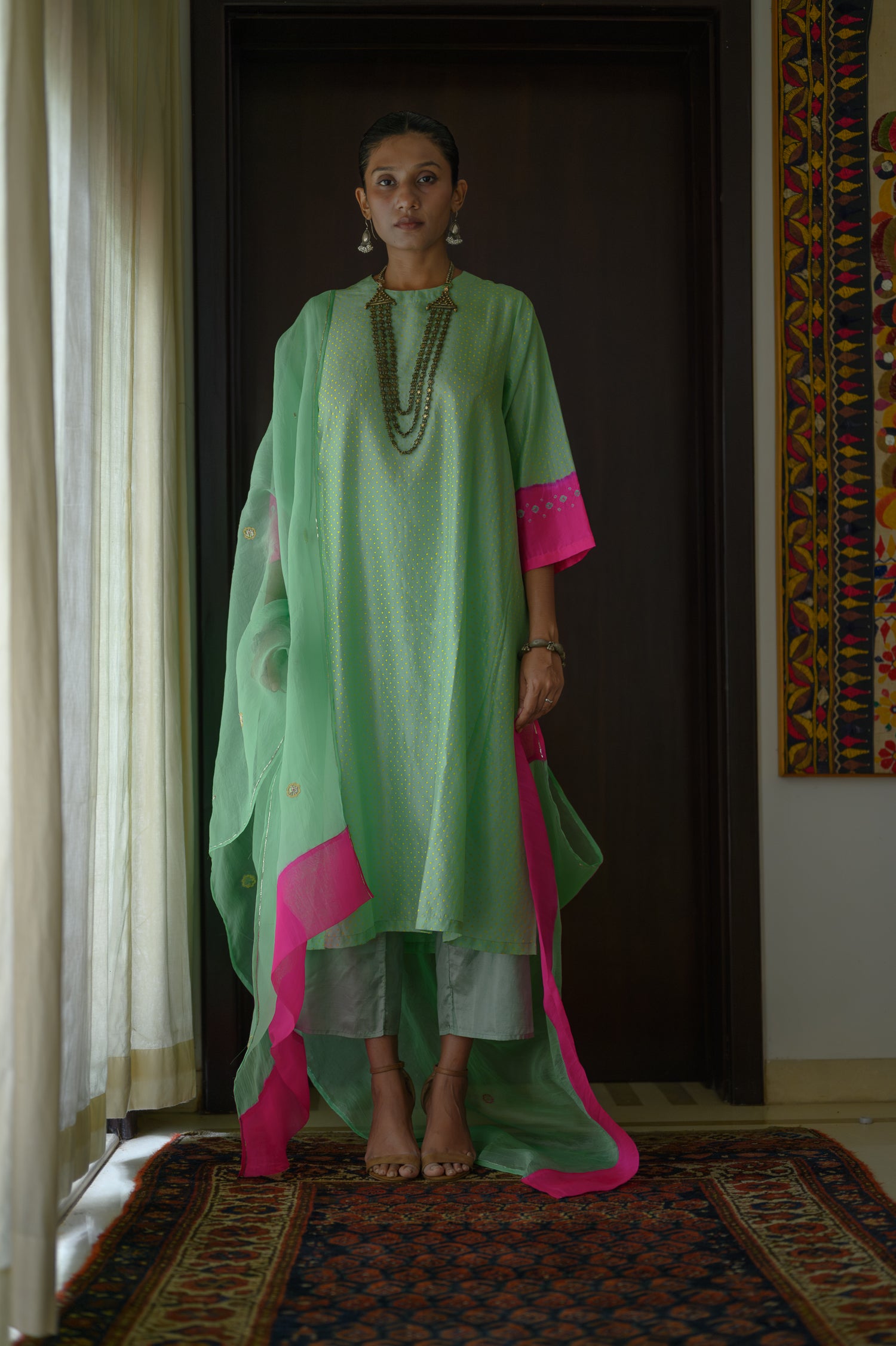 Neela Kurta | Tea Green