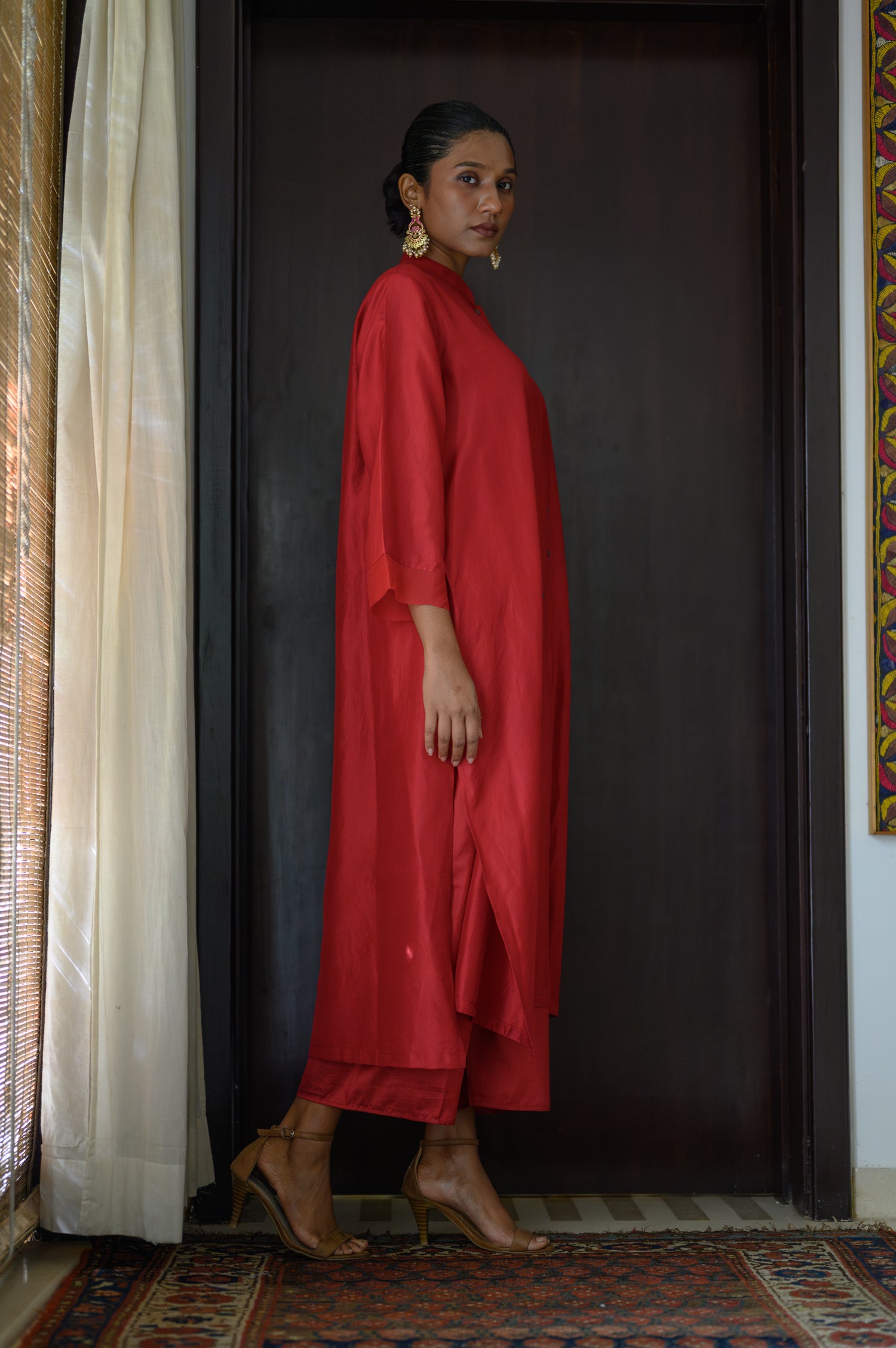 Long Open Shirt | Red