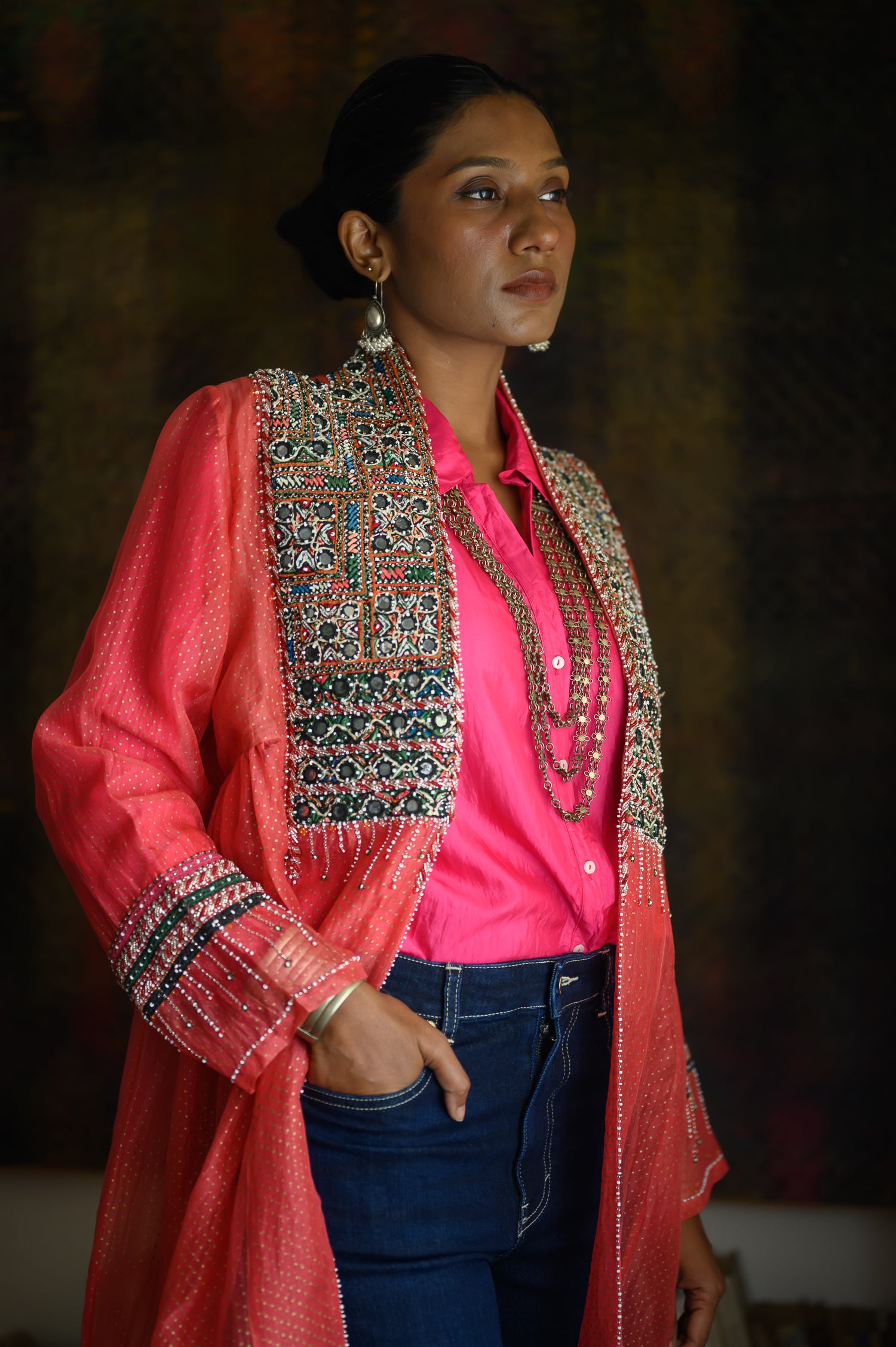 Balochi Jacket | Coral