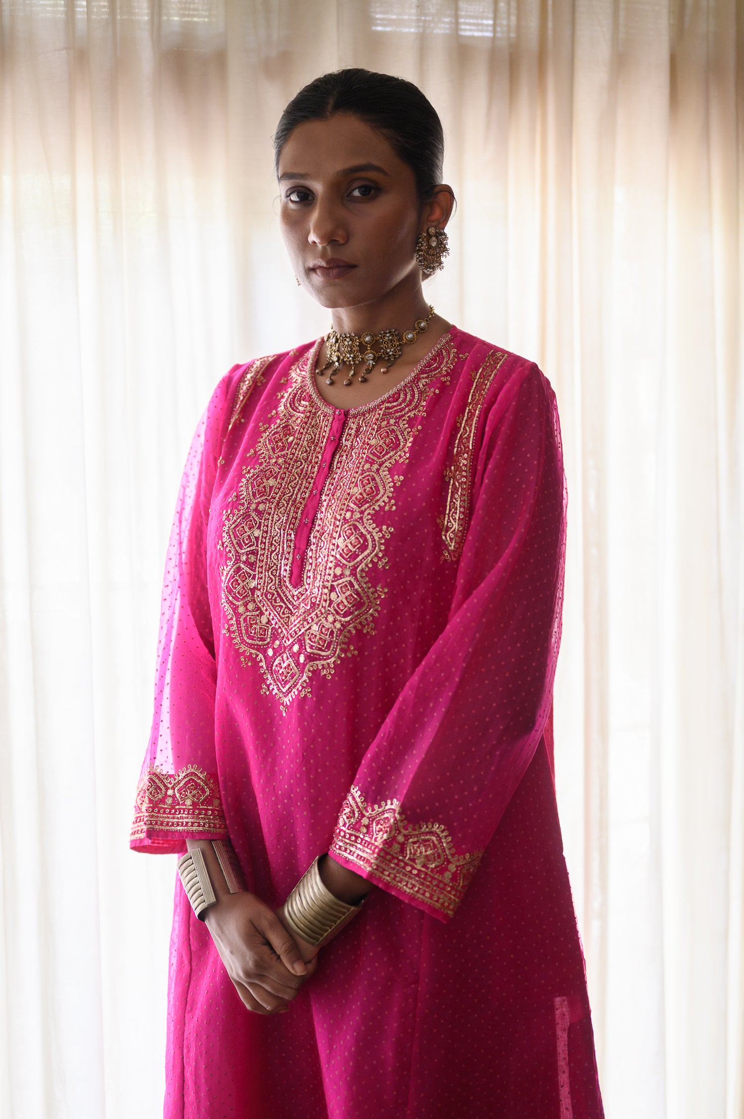 Diya Kurta | Hot Pink