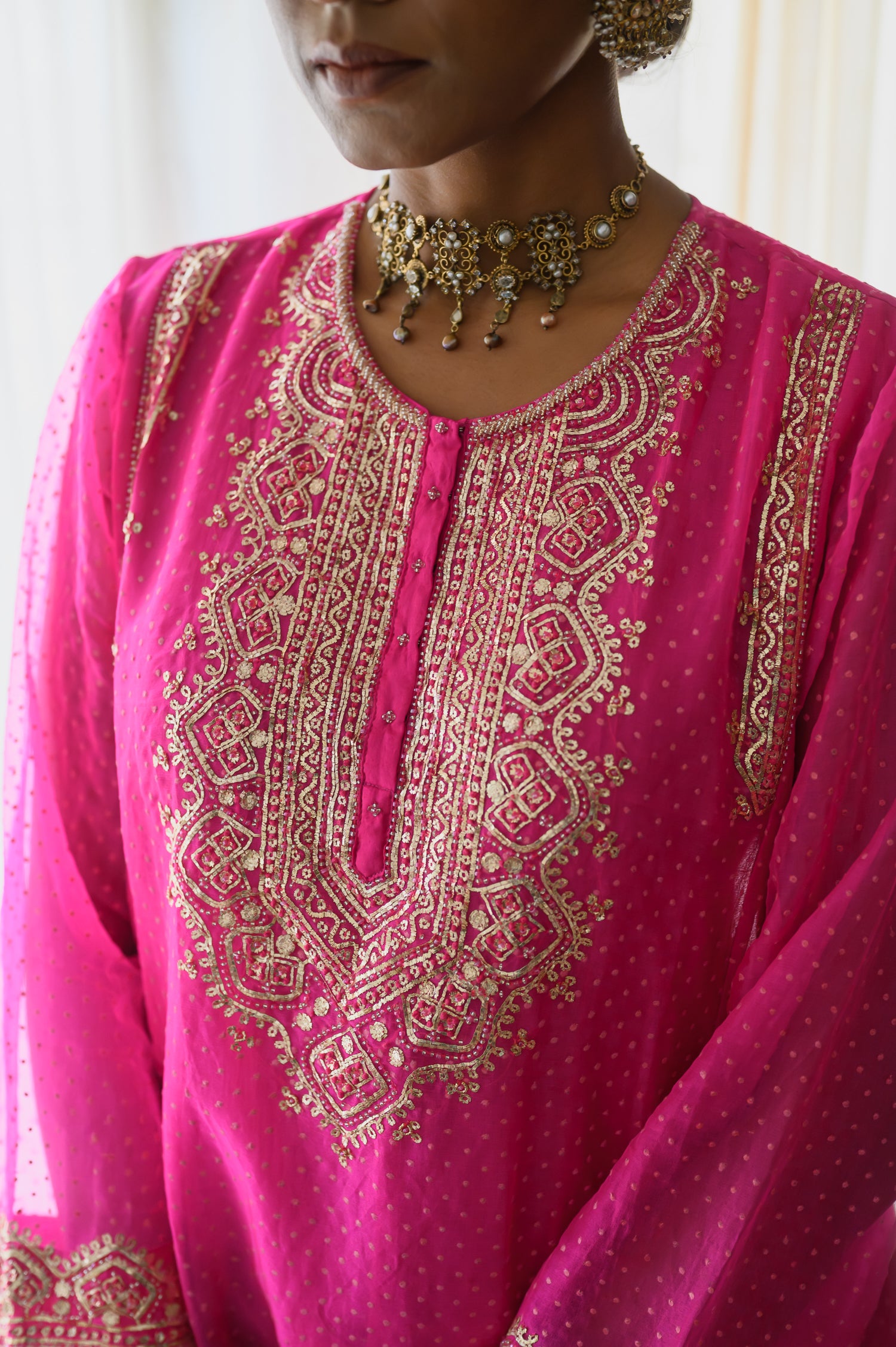 Diya Kurta | Hot Pink