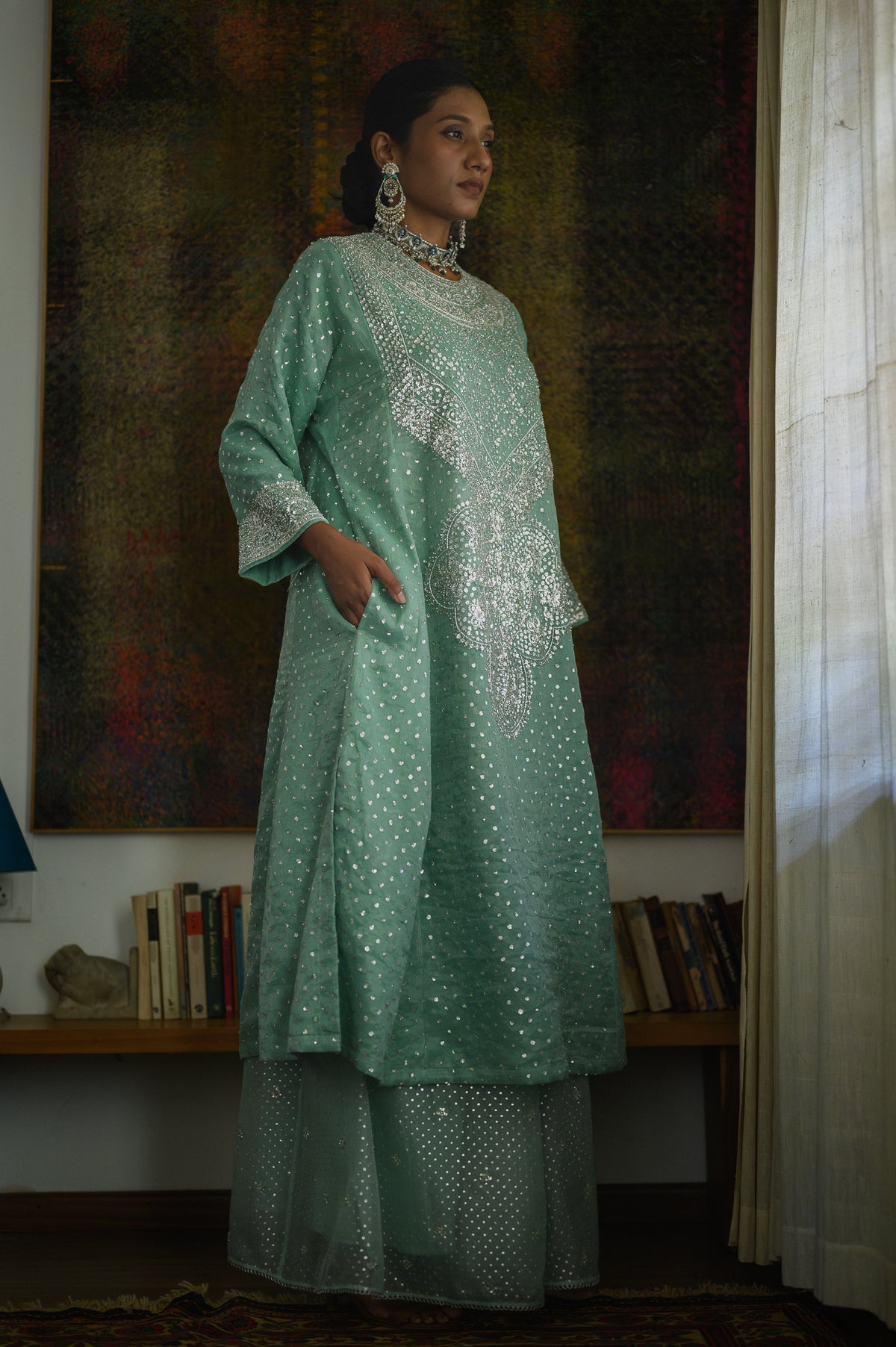 Amreen Abho Set | Tea Green