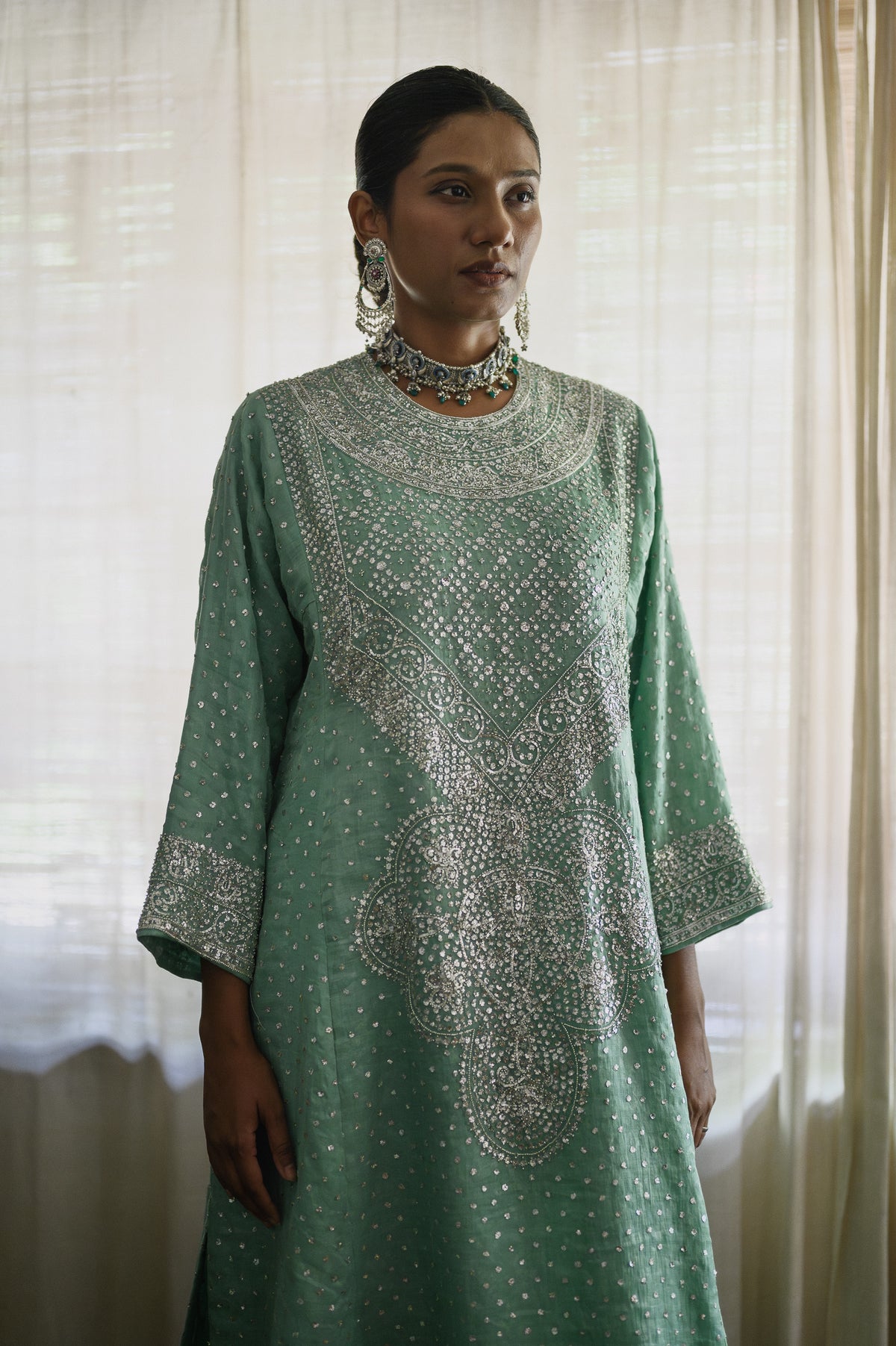 Amreen Abho Set | Tea Green