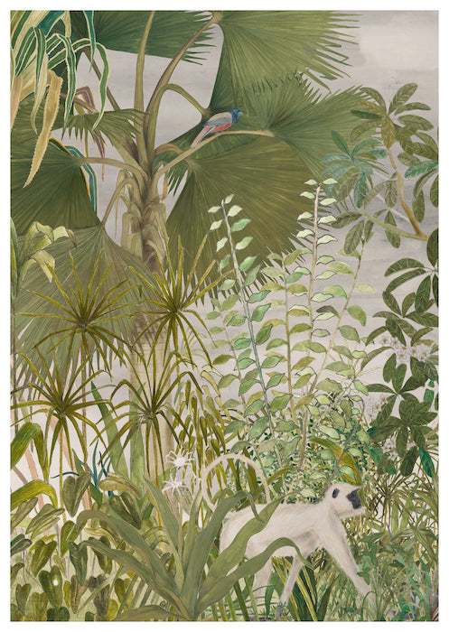 Fan Palm with Malabar Trogon | Art Print