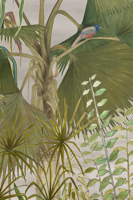 Fan Palm with Malabar Trogon | Art Print