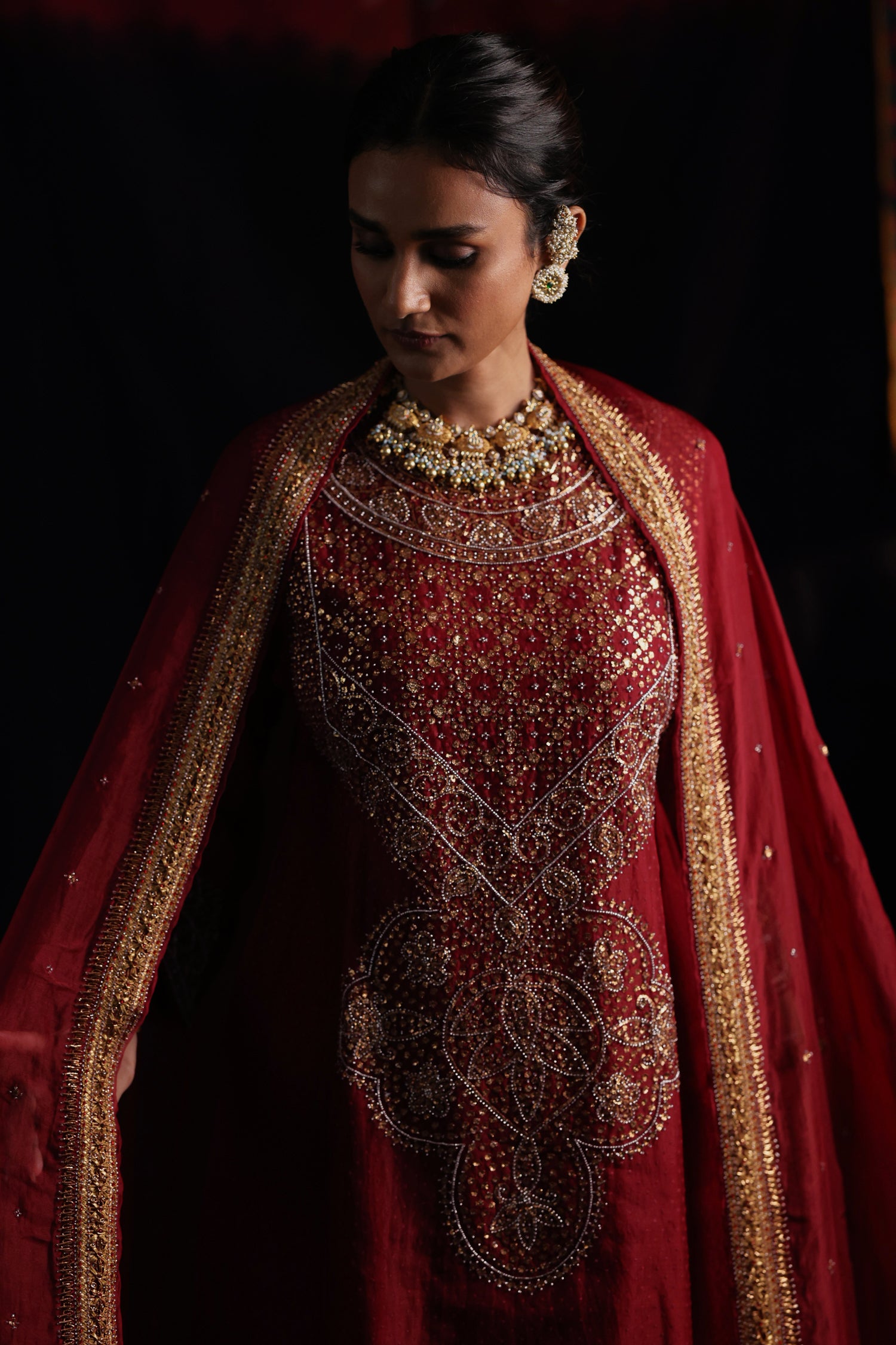 Amreen Abho Set | Madder Red