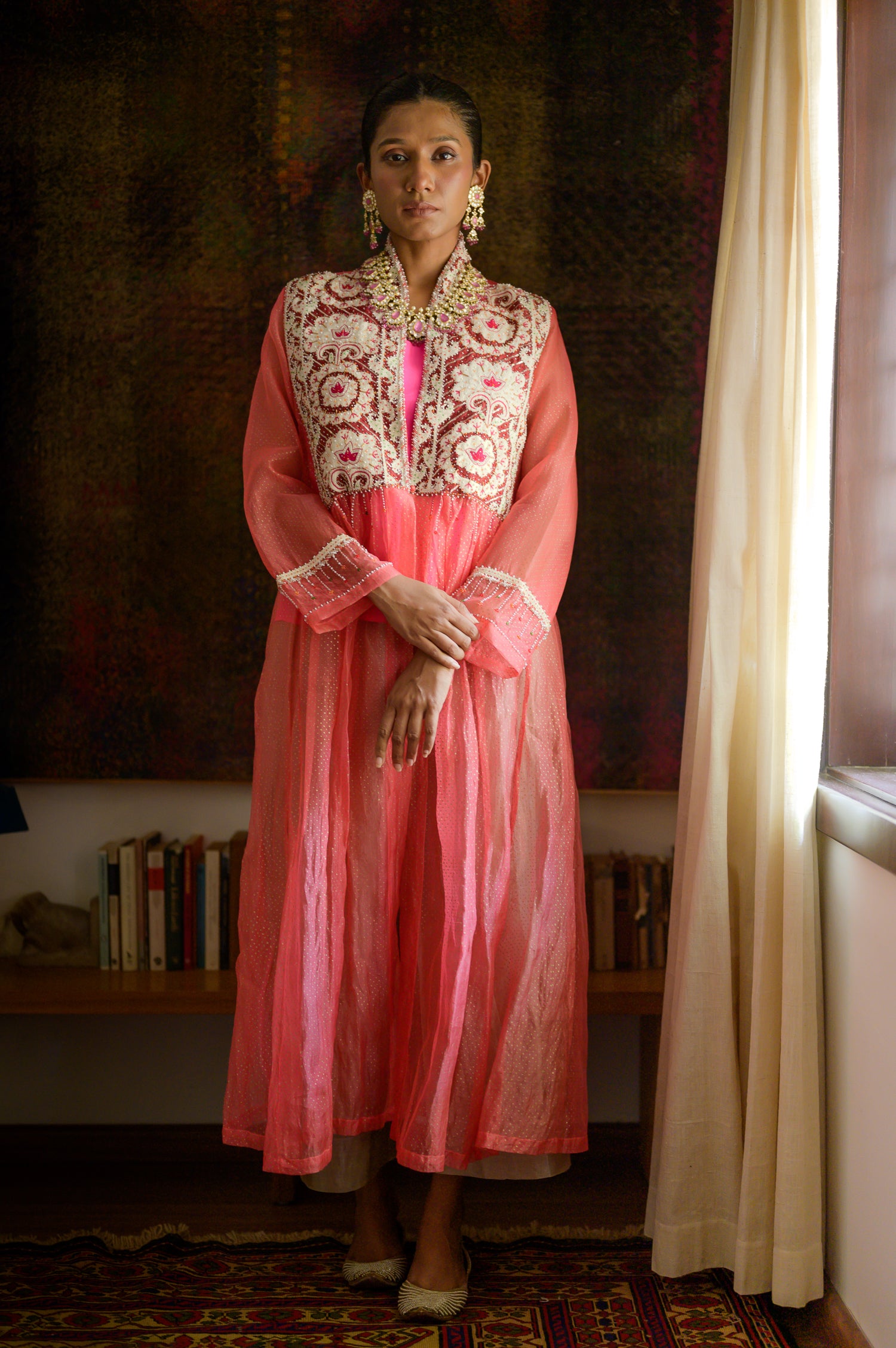 Balochi Jacket | Coral Pink