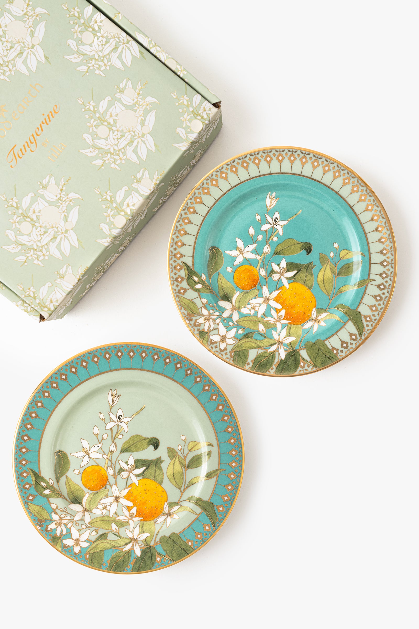 Tangerine Mini Plates with Stand