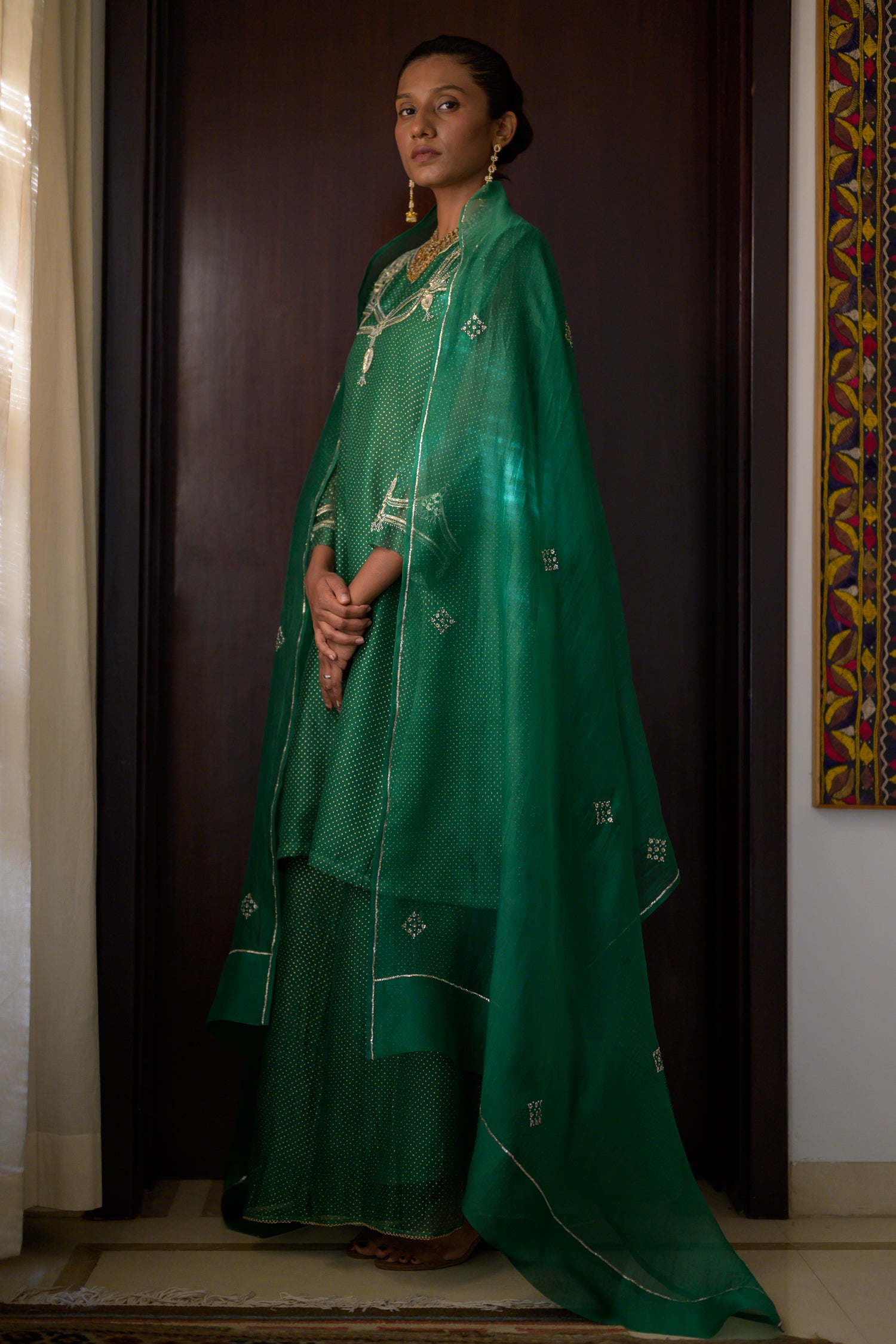 Panna Kurti | Emerald Green