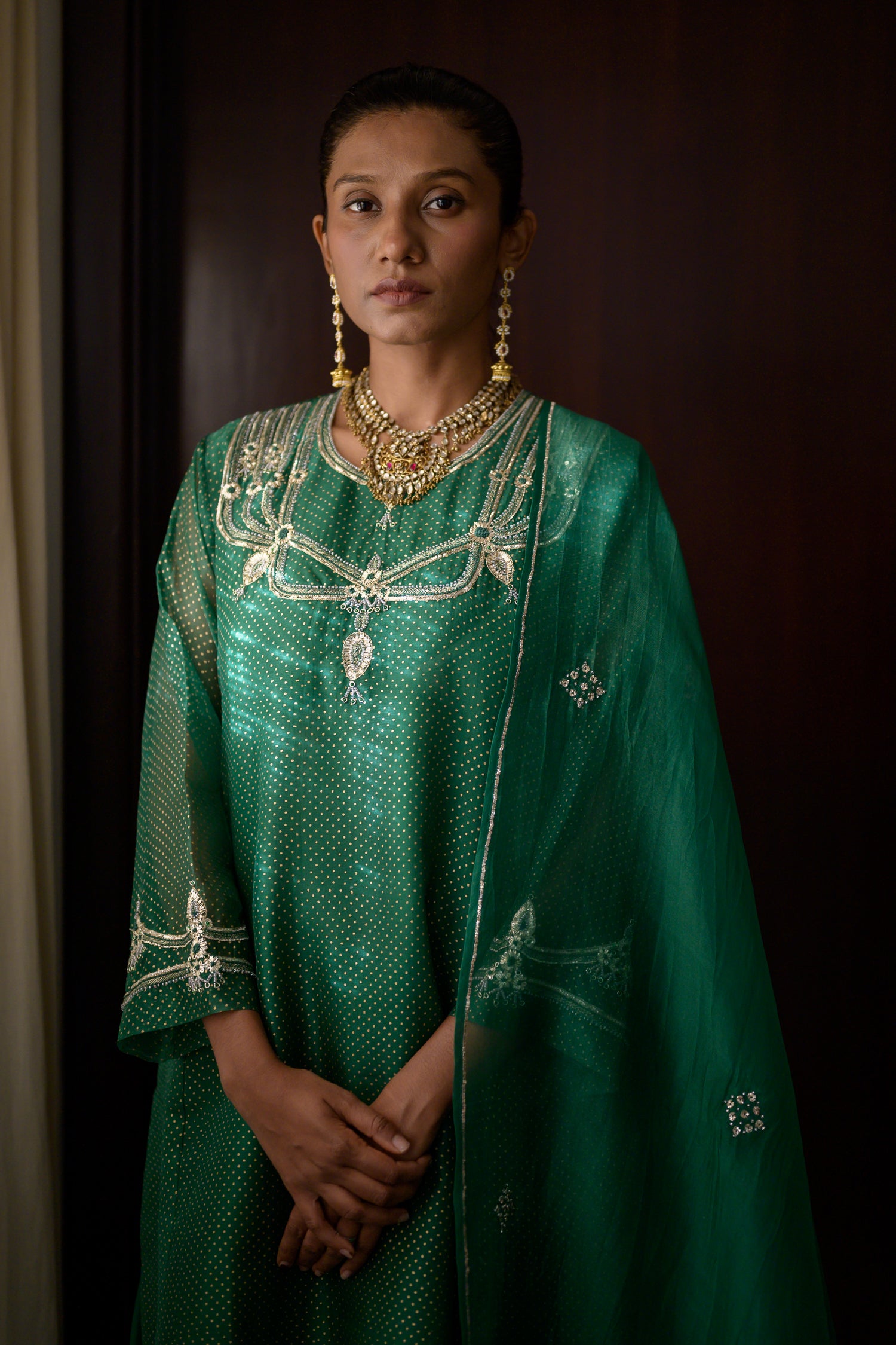 Panna Kurti | Emerald Green