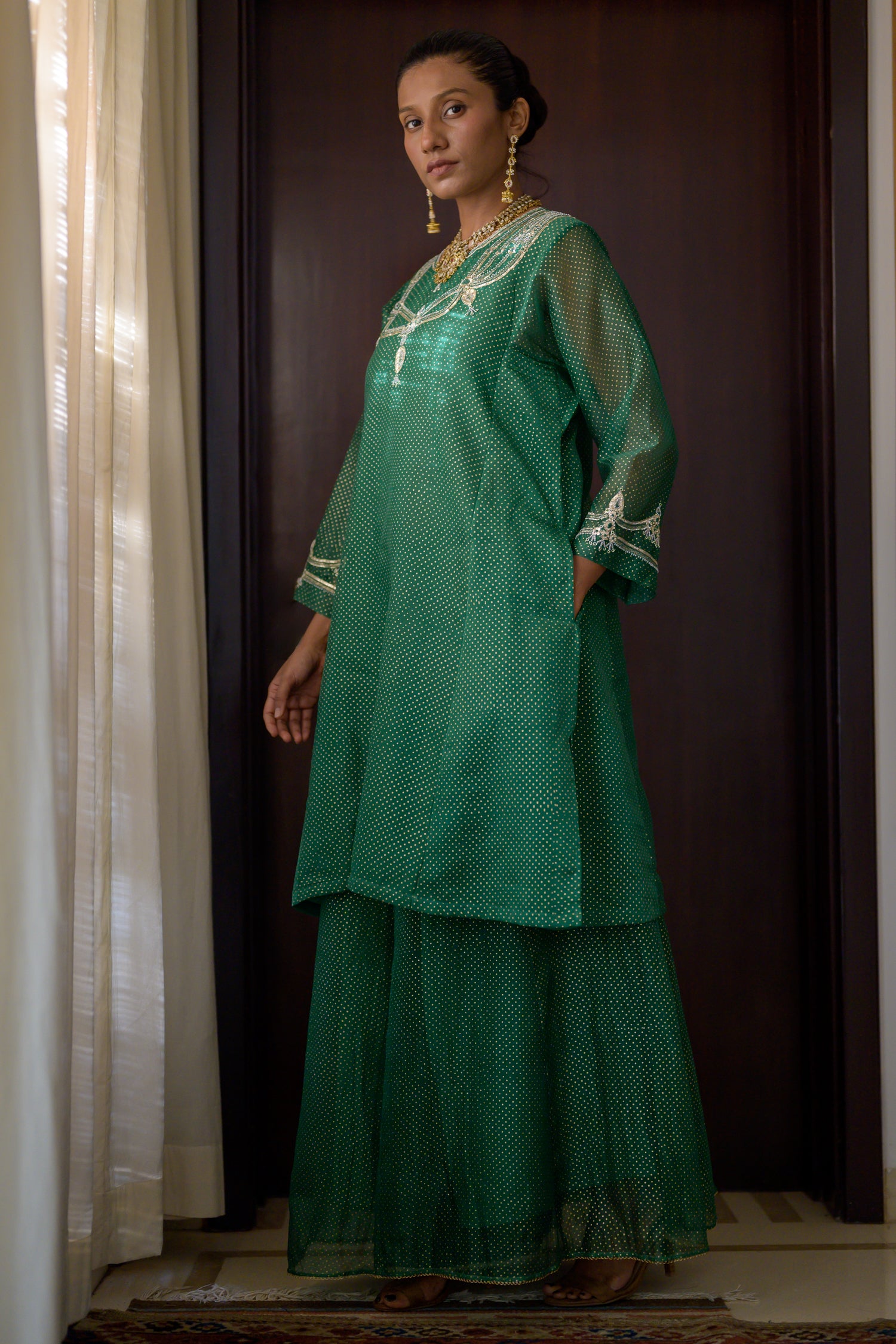 Panna Kurti | Emerald Green