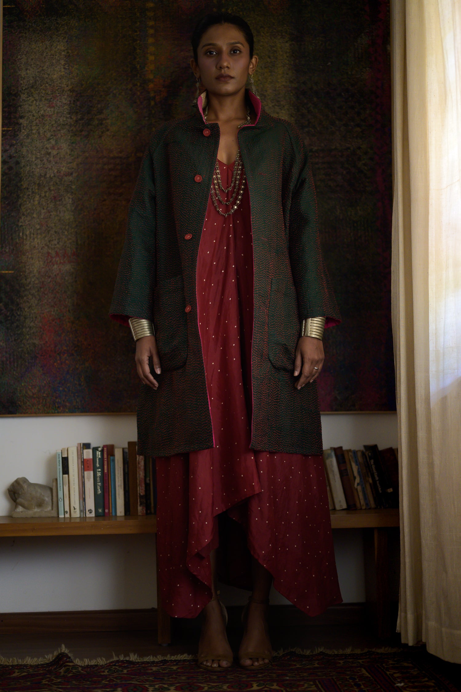 Kabira Jacket | Pink & Emerald
