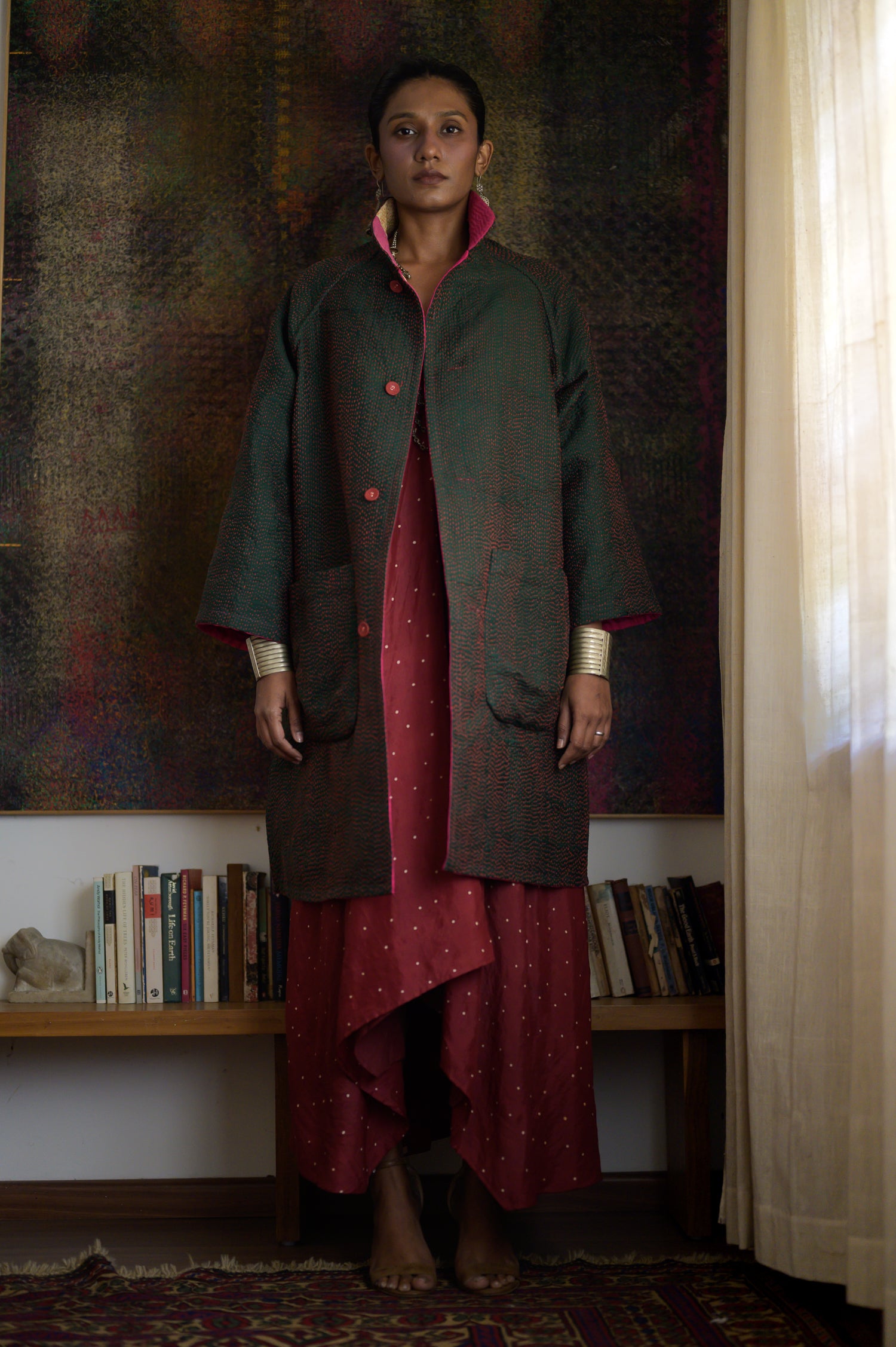 Kabira Jacket | Pink & Emerald
