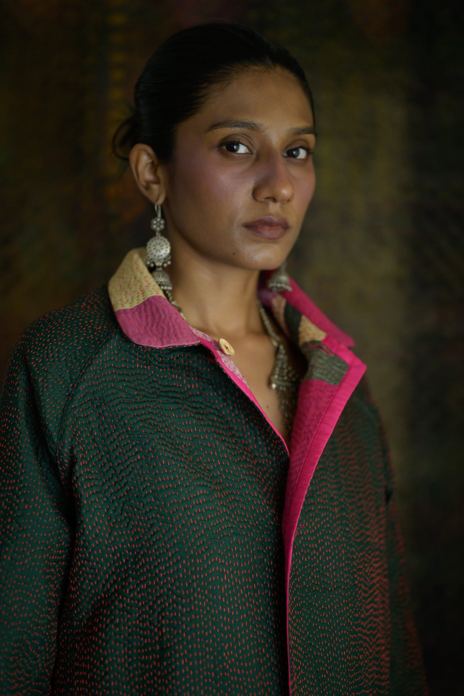 Kabira Jacket | Pink & Emerald