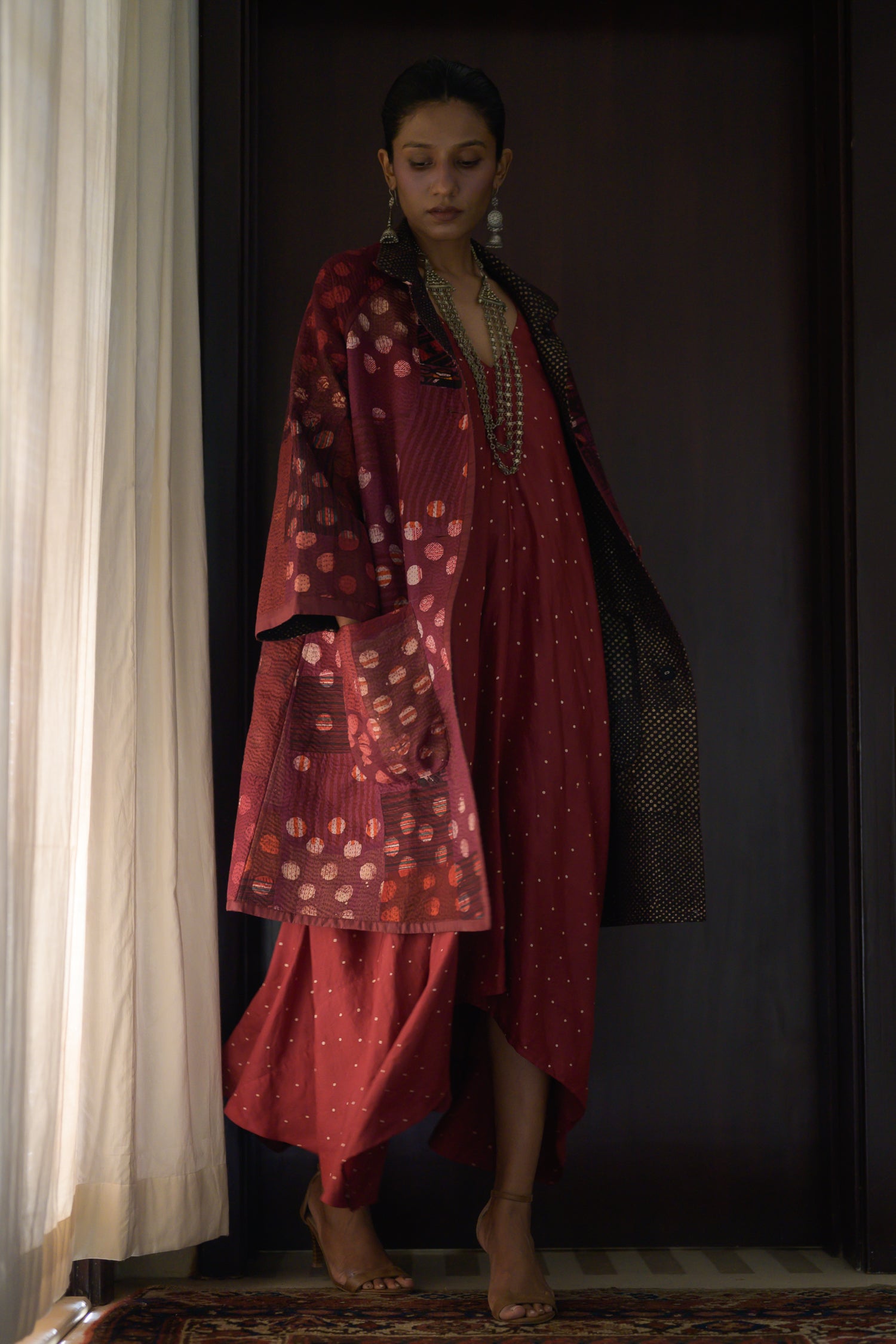Kabira Jacket | Madder & Black