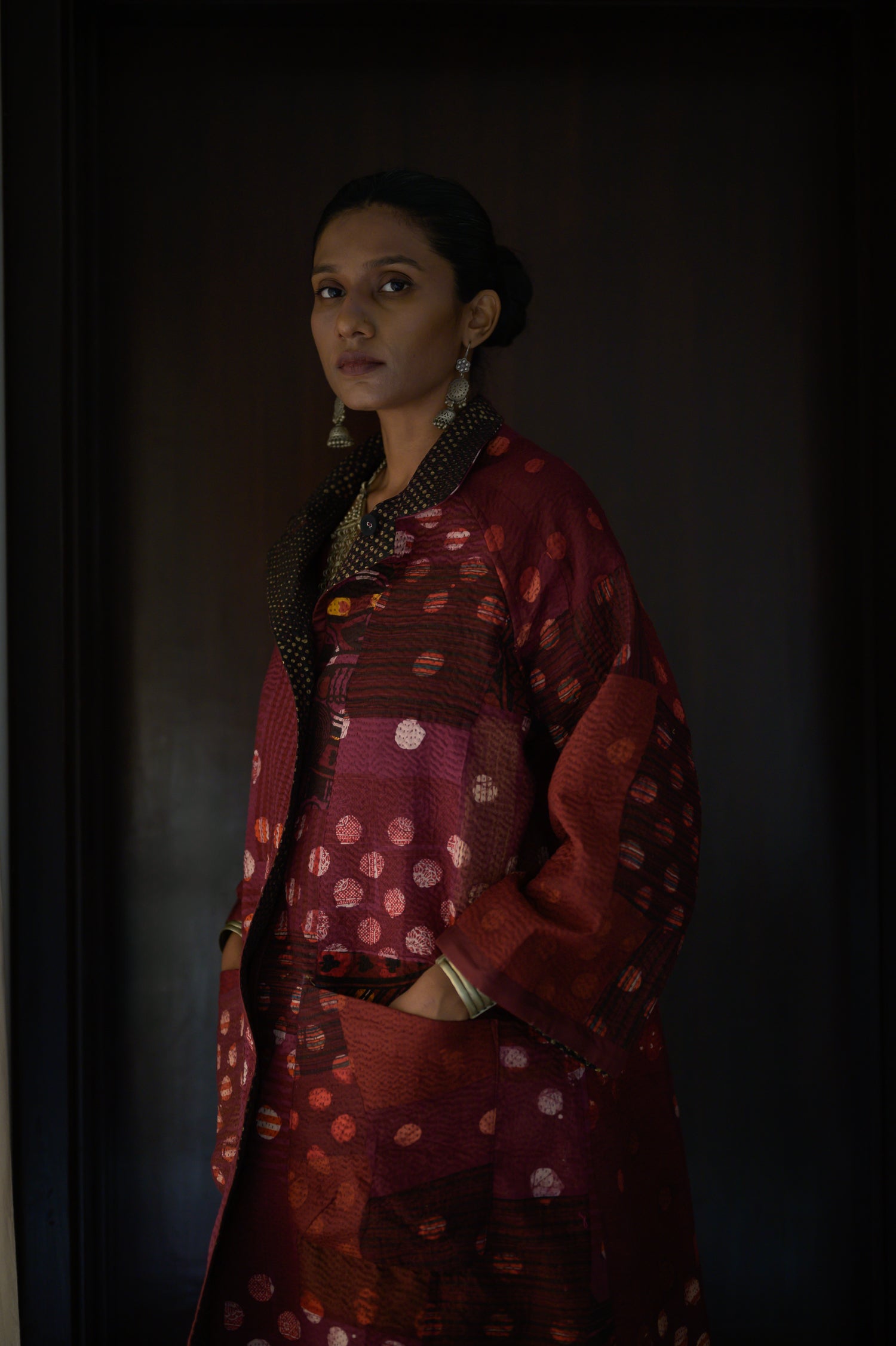 Kabira Jacket | Madder & Black