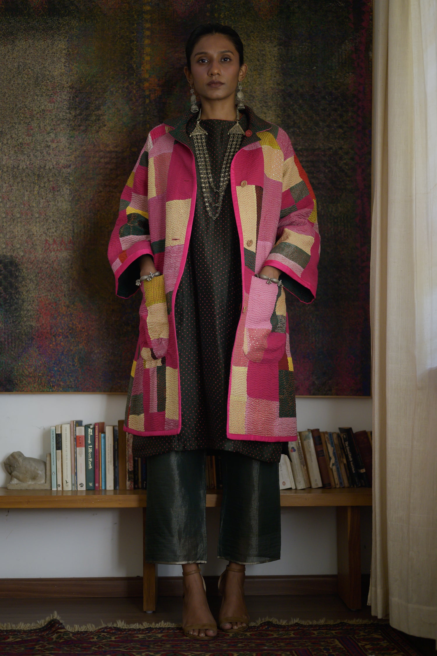 Kabira Jacket | Pink & Emerald